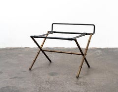 Jacques Adnet Brass Faux Bamboo Luggage Rack from the Majestic Hotel in Cannes
