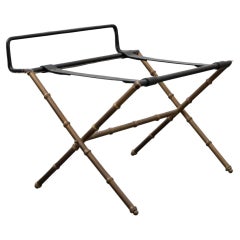 Jacques Adnet Brass Faux Bamboo Luggage Rack from the Majestic Hotel in Cannes