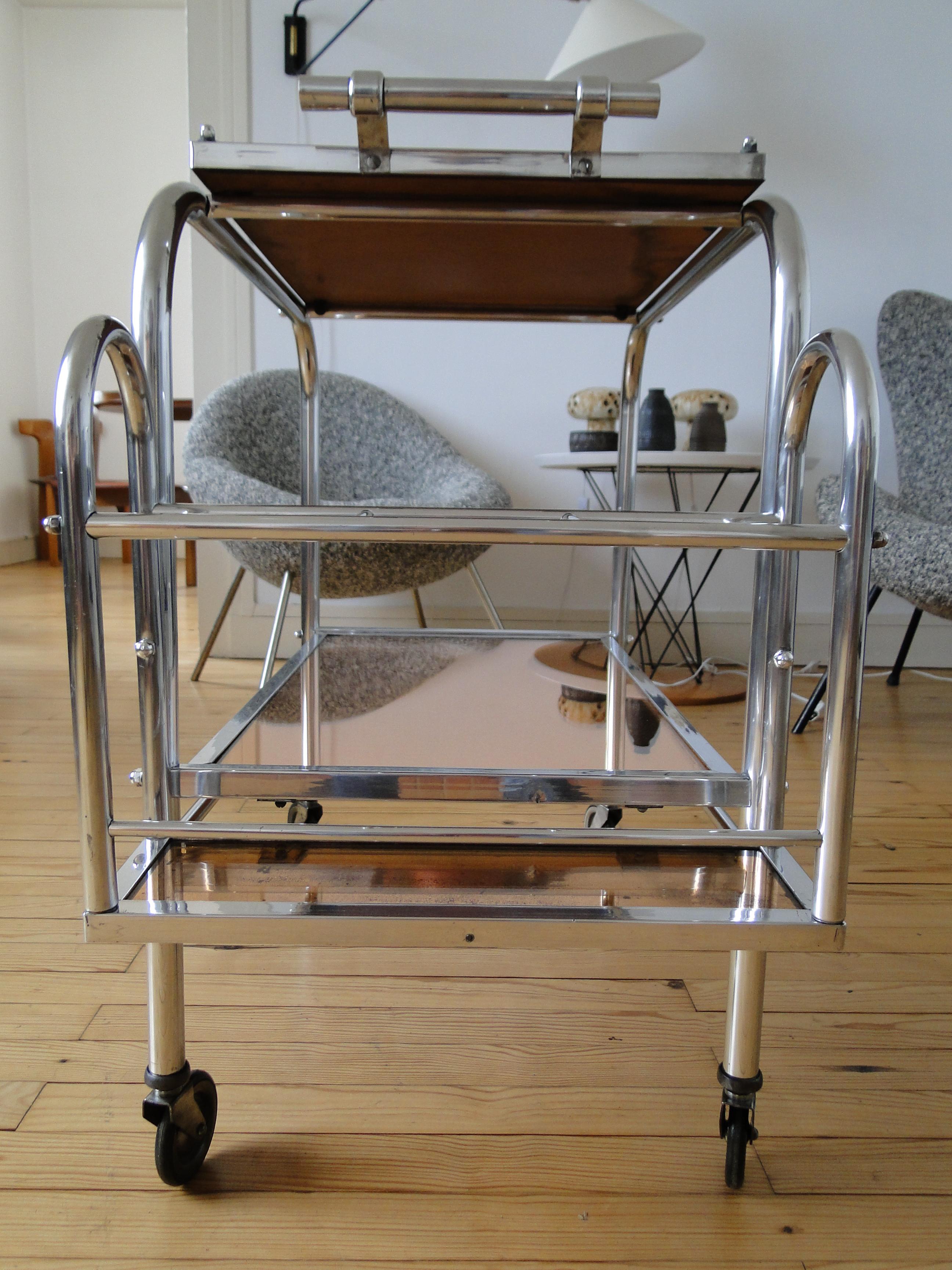 Jacques Adnet Cart Bar Trolley Tea Table For Sale 10
