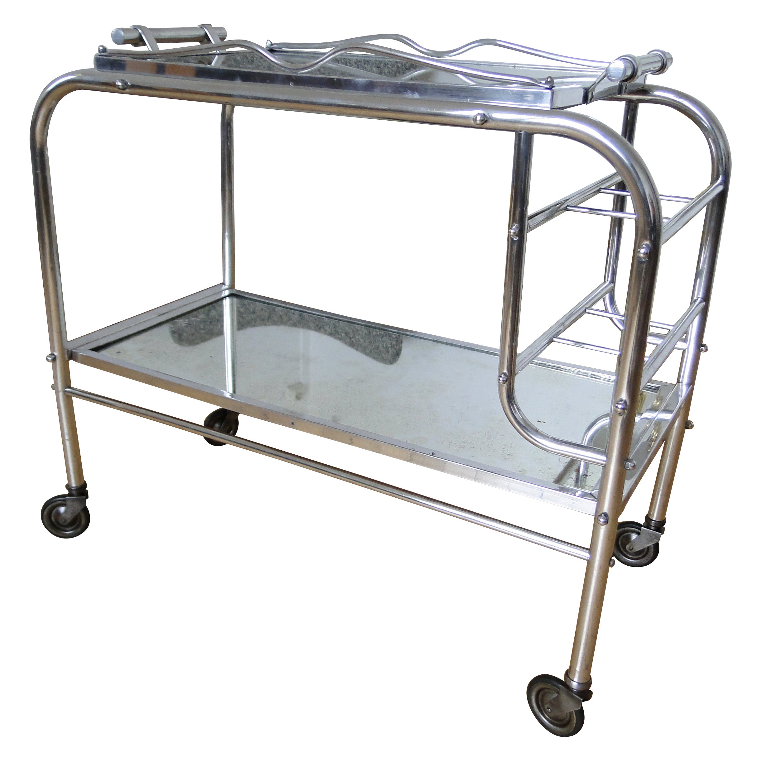 Jacques Adnet Cart Bar Trolley Tea Table