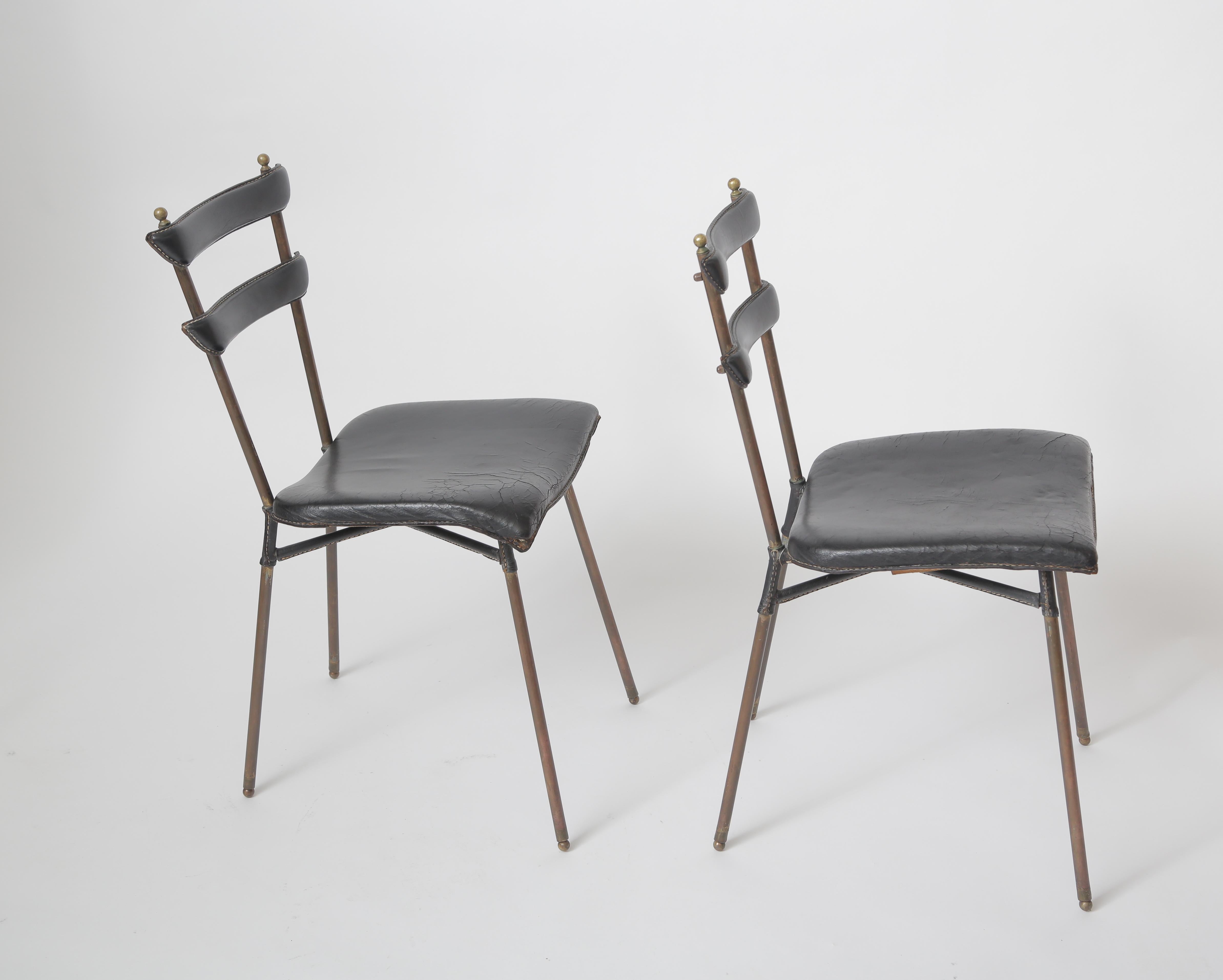 French Jacques Adnet Chairs