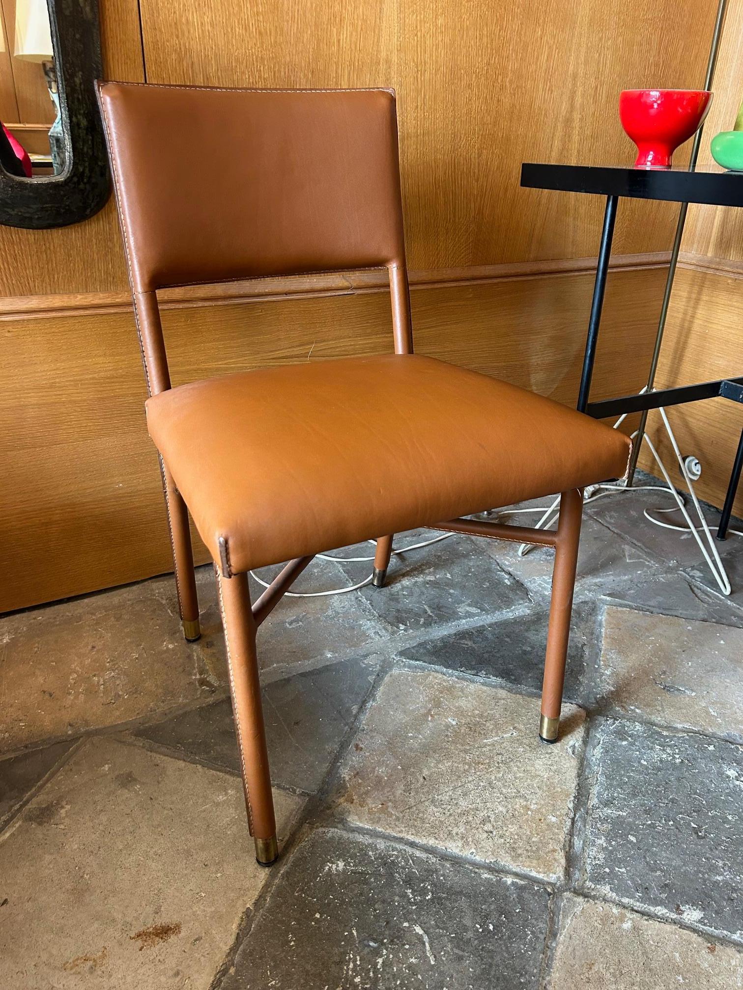 Mid-20th Century Jacques Adnet chairs For Sale