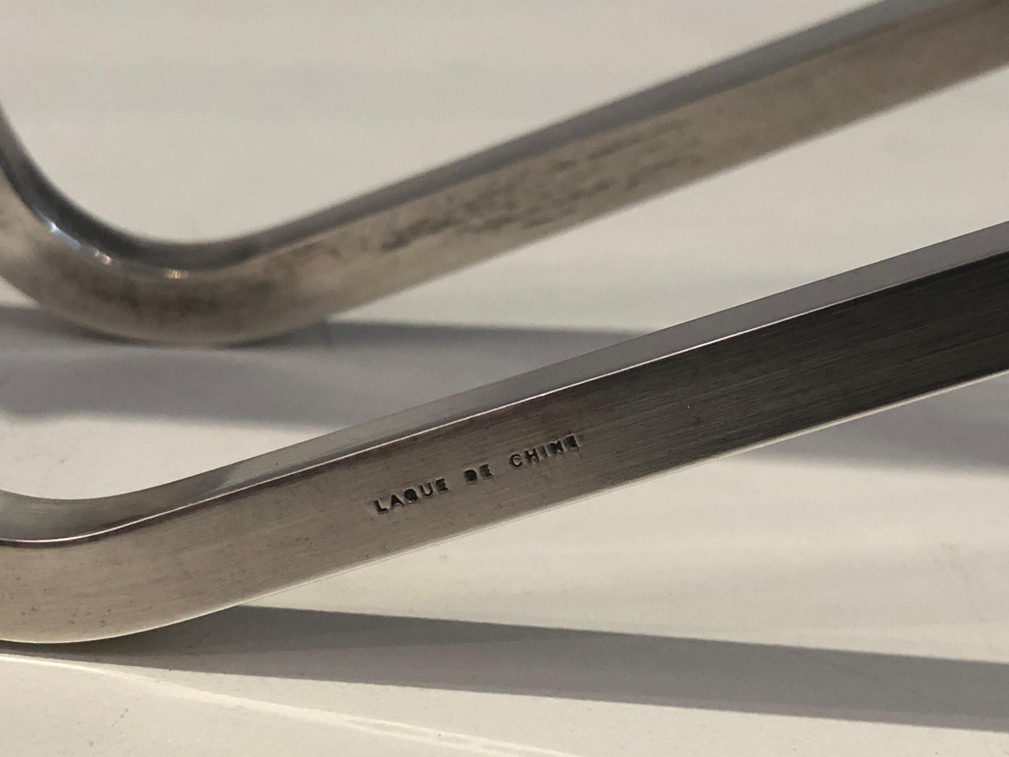 Jacques Adnet & Christofle, Portabotellas chapado en plata y lacado chino, Fre en Bueno estado para la venta en Marcq-en-Barœul, Hauts-de-France