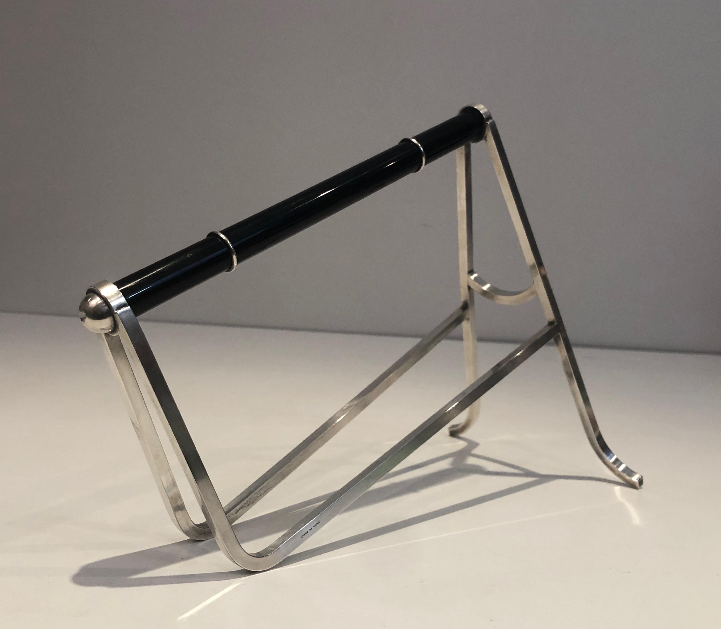 Jacques Adnet & Christofle, Portabotellas chapado en plata y lacado chino, Fre Chapado en plata en venta