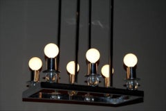 Jacques Adnet Chrome Ceiling Fixture