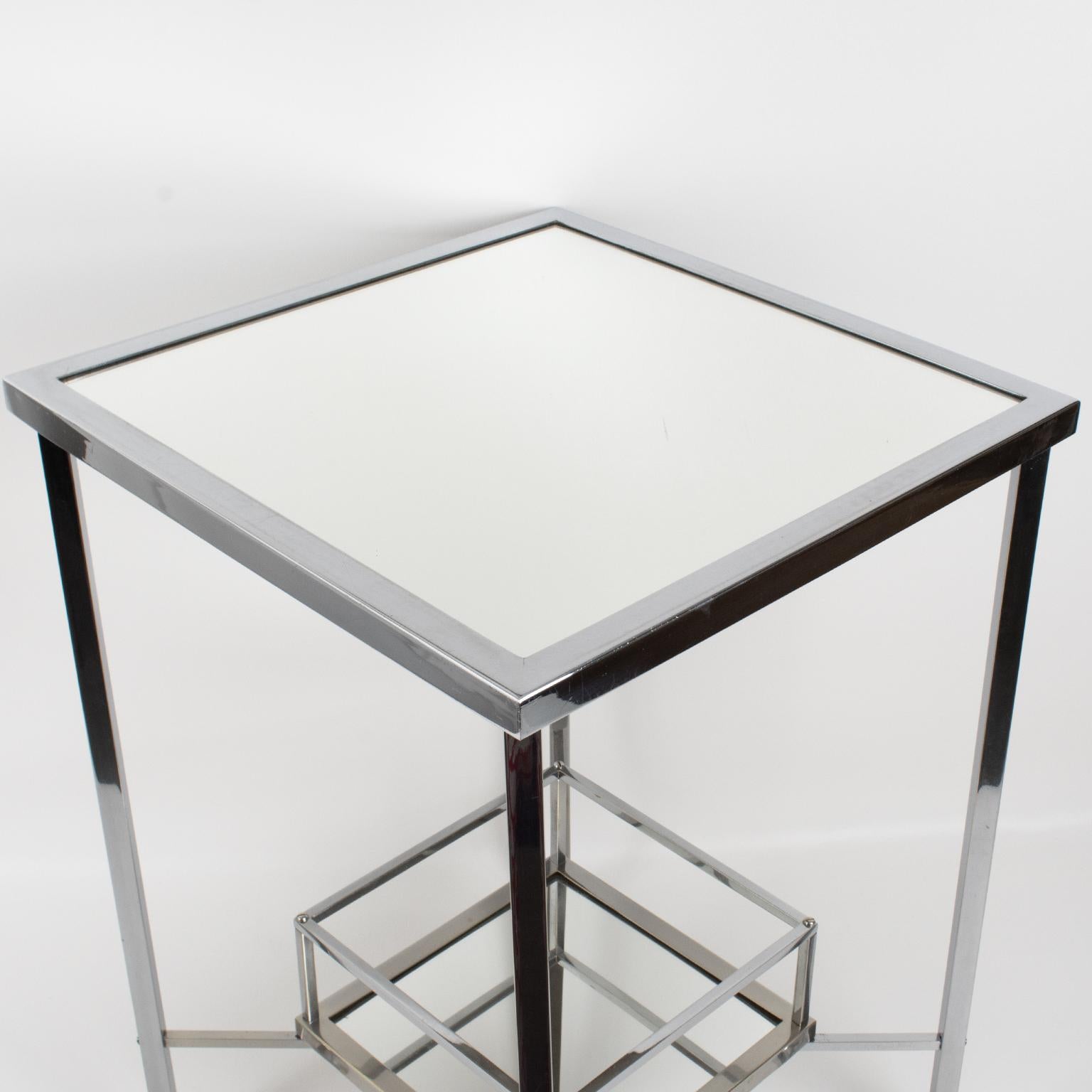 Jacques Adnet Chrome Side Table or Bar Cart, circa 1930 For Sale 2