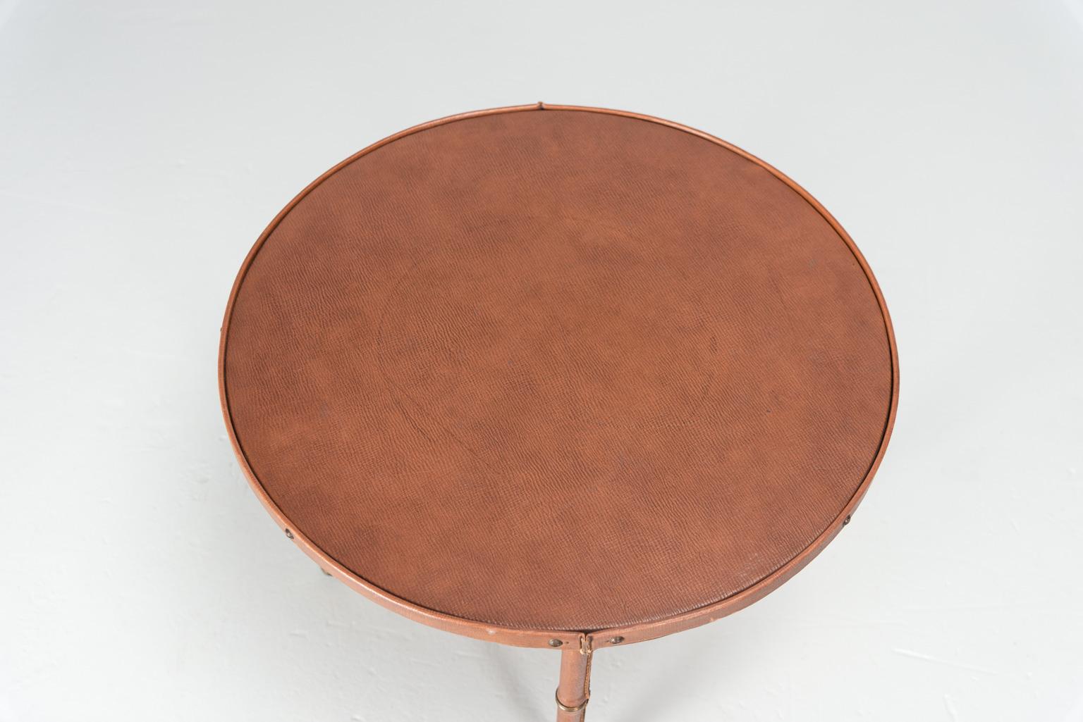 Jacques Adnet Coffee Table Brown France 1950 1