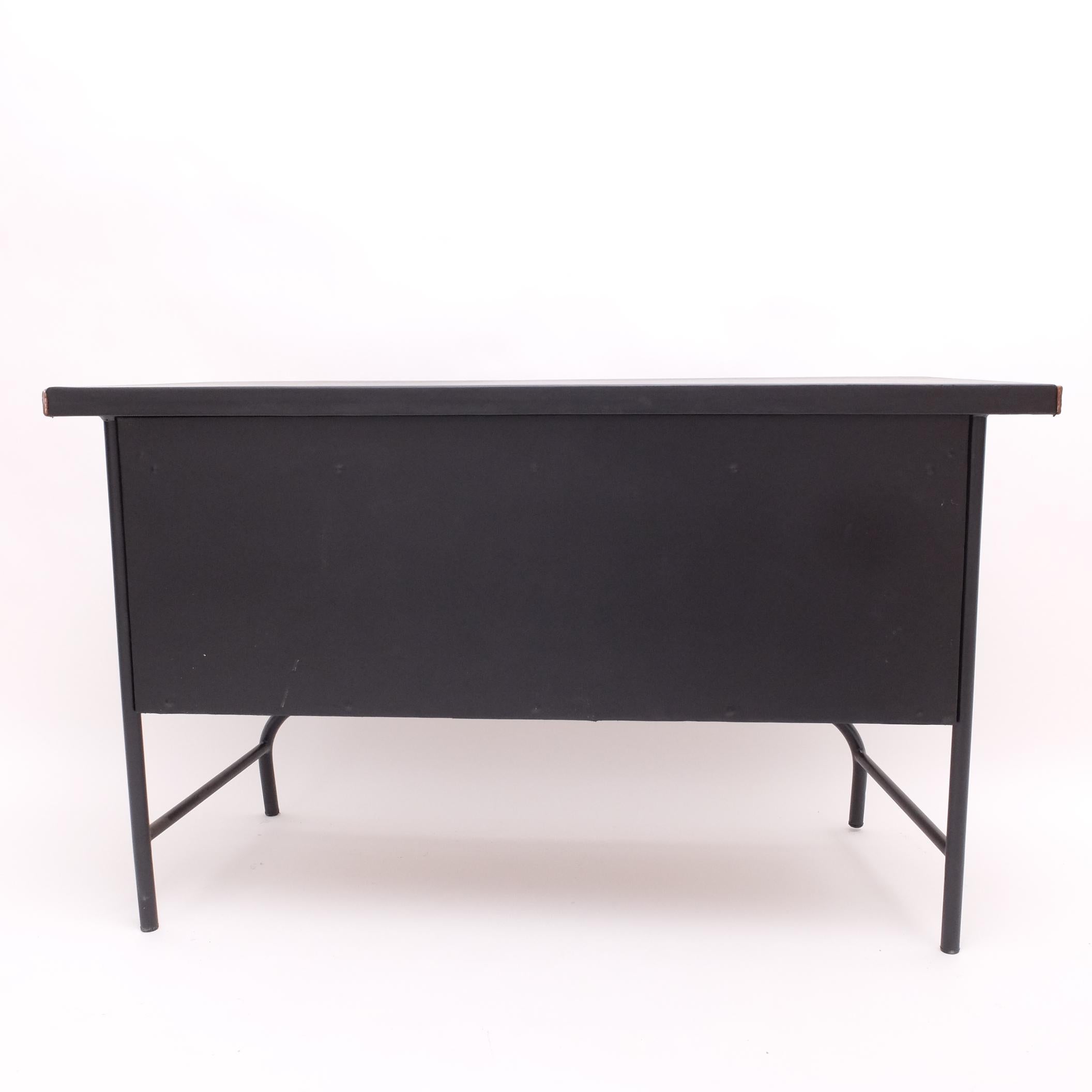 Jacques Adnet Console, Credenza with Pivoting Drawers Hermes Signed Brevilly 7
