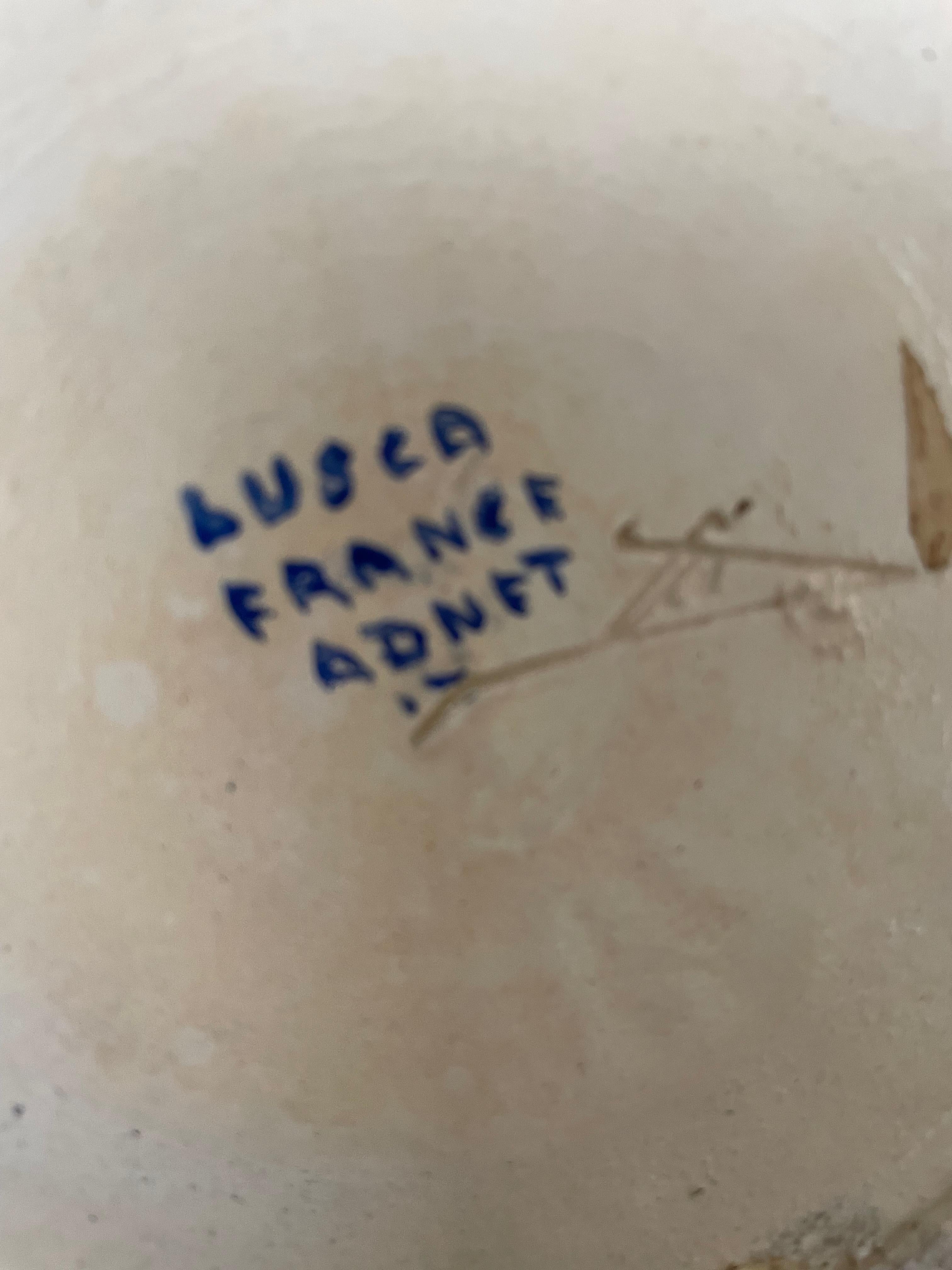 Jacques Adnet Craquelé Ceramic Bowl .  France 1925. Signed and documented. im Zustand „Gut“ im Angebot in Köln, NW
