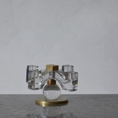 Chandelier en cristal et bronze de Jacques Adnet pour Baccarat