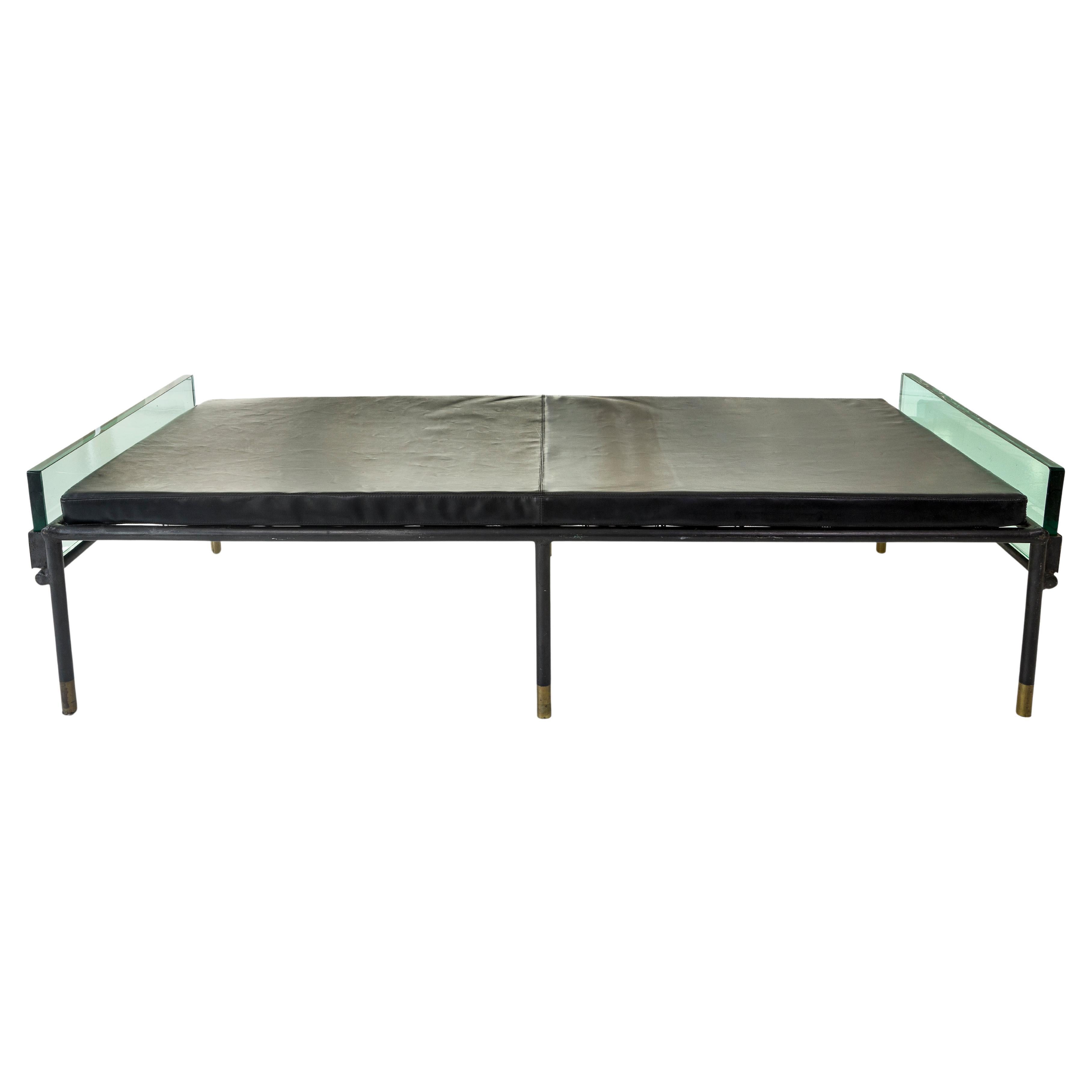Jacques Adnet Daybed, with Saint-Gobain, Circa 1950, France
