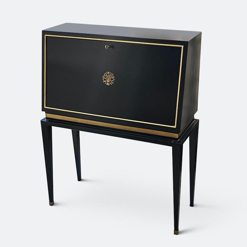 Mid-20th Century French 1940s Ebonized Desk Attributed to Jacques Adnet