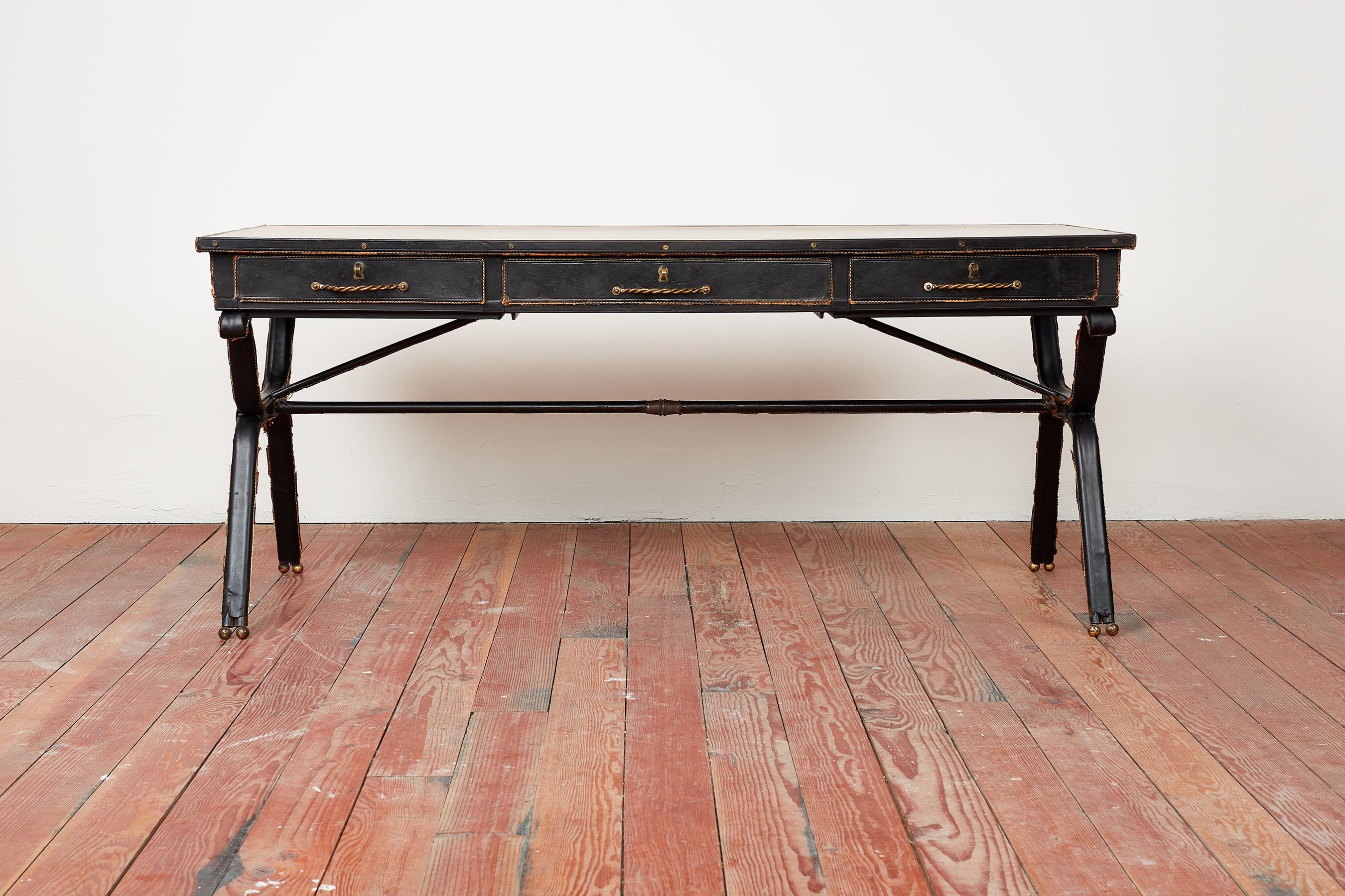 French Jacques Adnet Desk For Sale