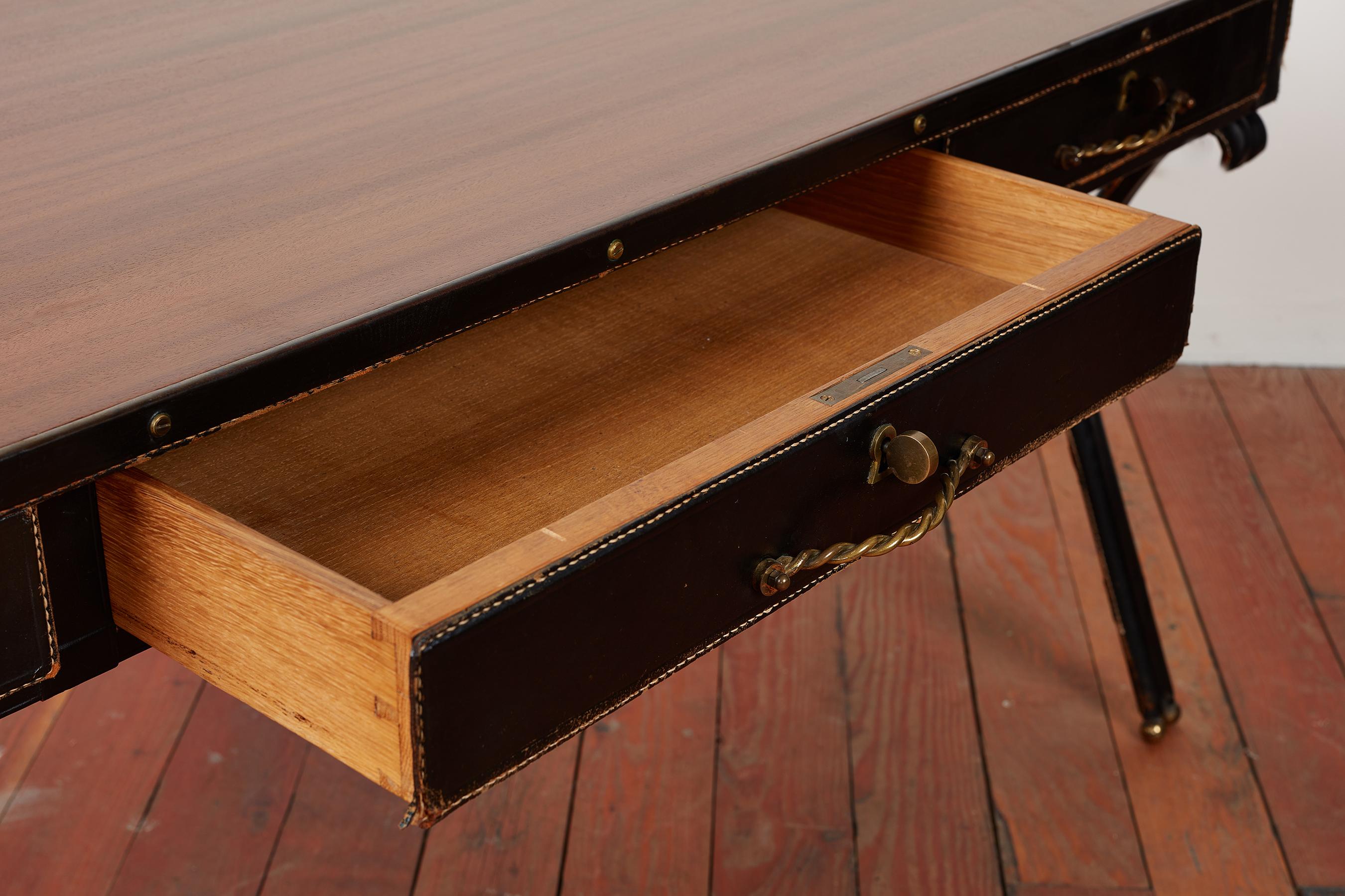 Mid-20th Century Jacques Adnet Desk For Sale