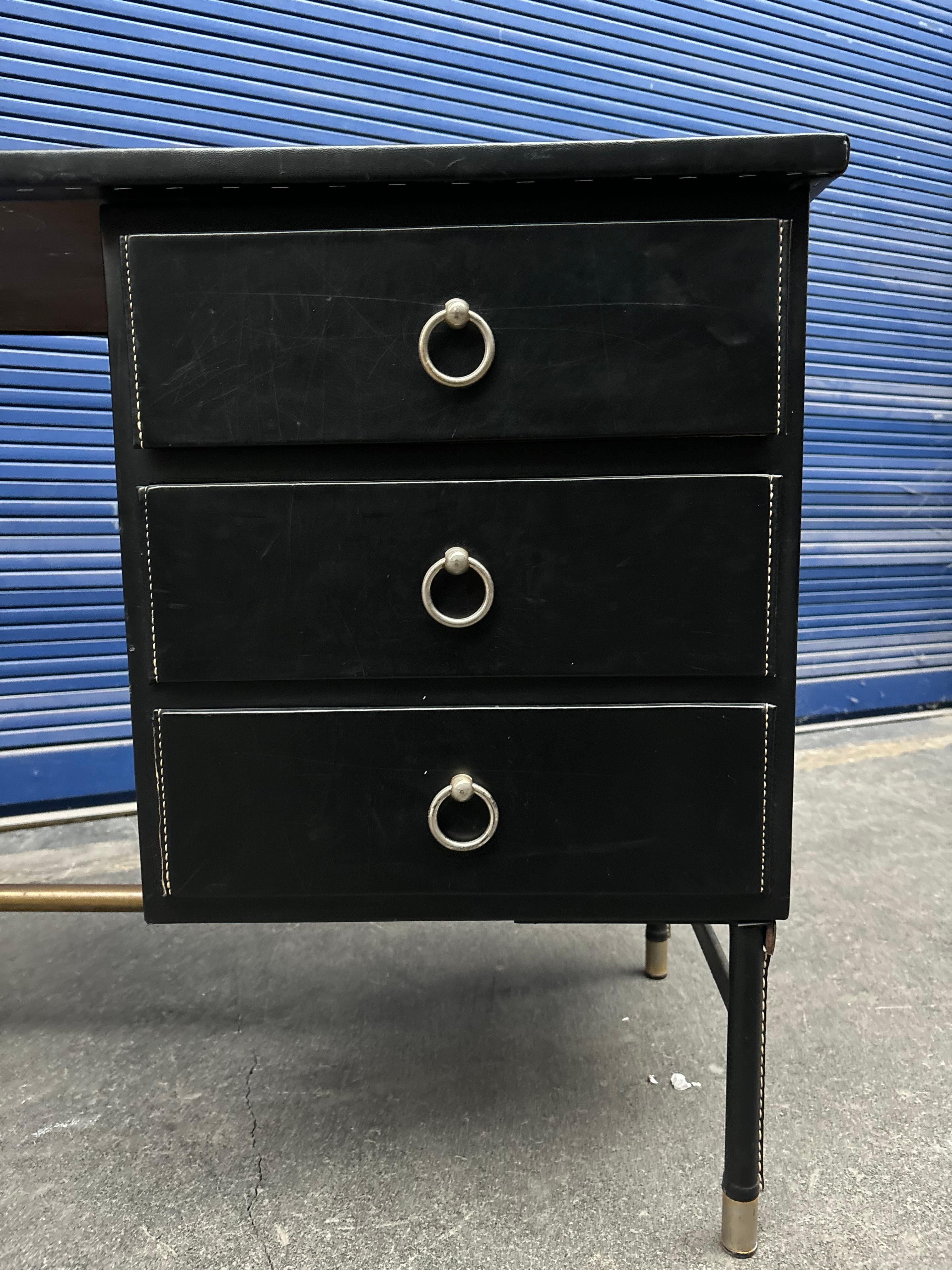 Scrivania Jacques Adnet in pelle in vendita 8