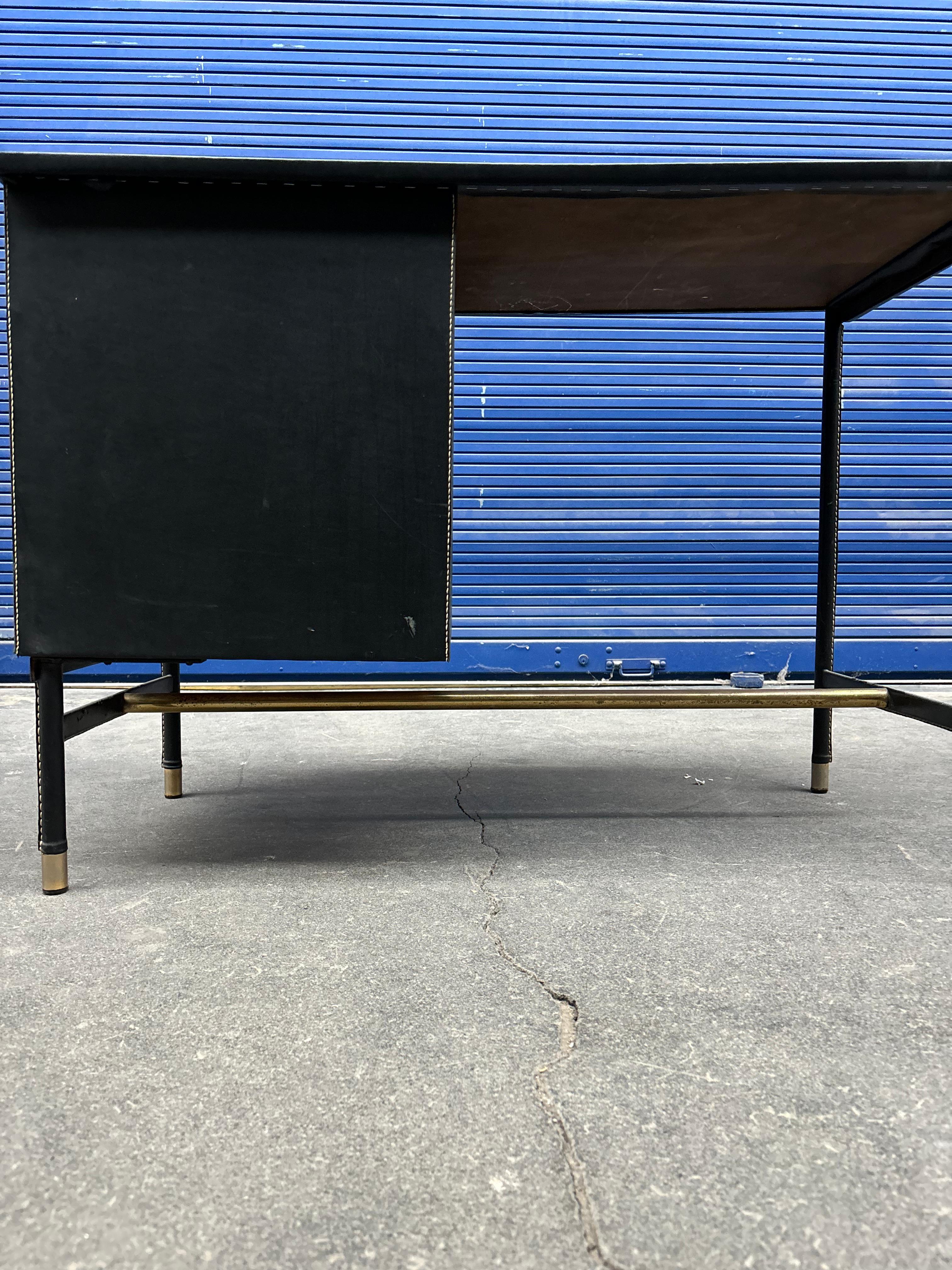 Scrivania Jacques Adnet in pelle in vendita 9