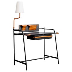 Jacques Adnet Desk with Lamp