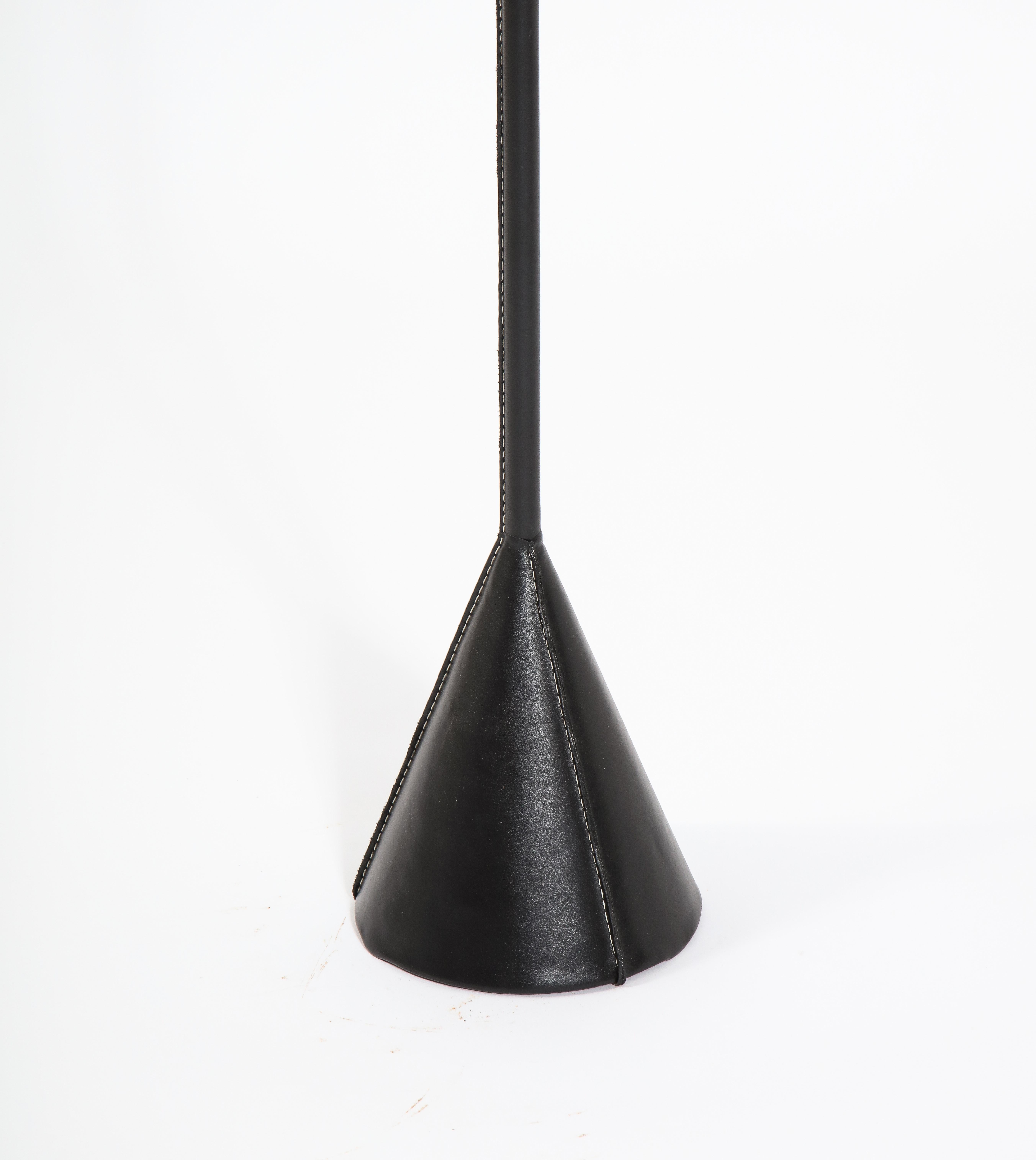 French Jacques Adnet Dual Cone Floor Lamp. France, 1950s