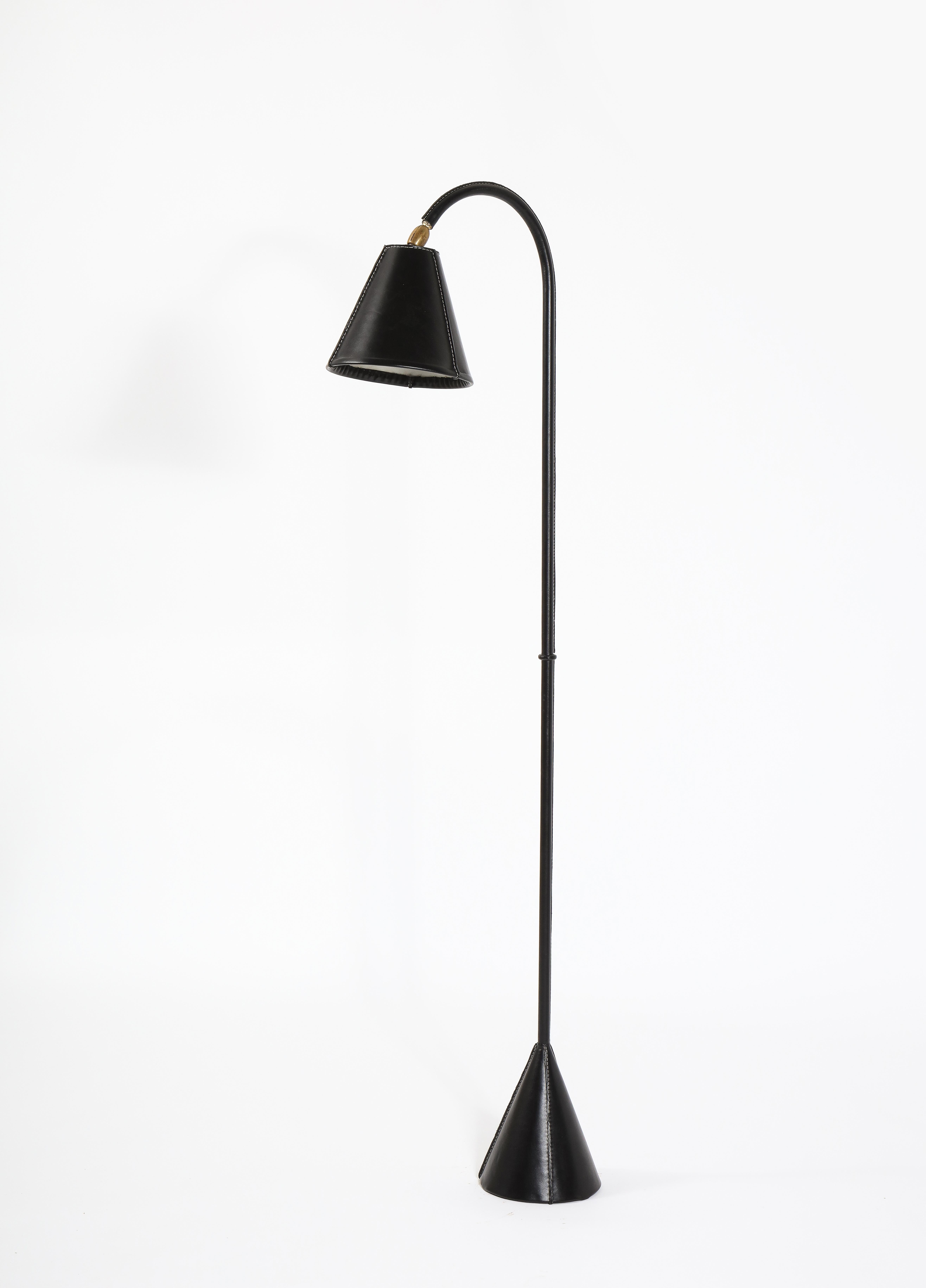 Jacques Adnet Dual Cone Floor Lamp. France, 1950s 2