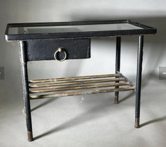 Jacques Adnet end table with drawer