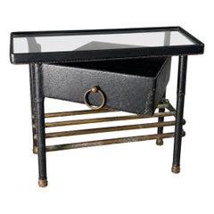 Jacques Adnet end table with drawer