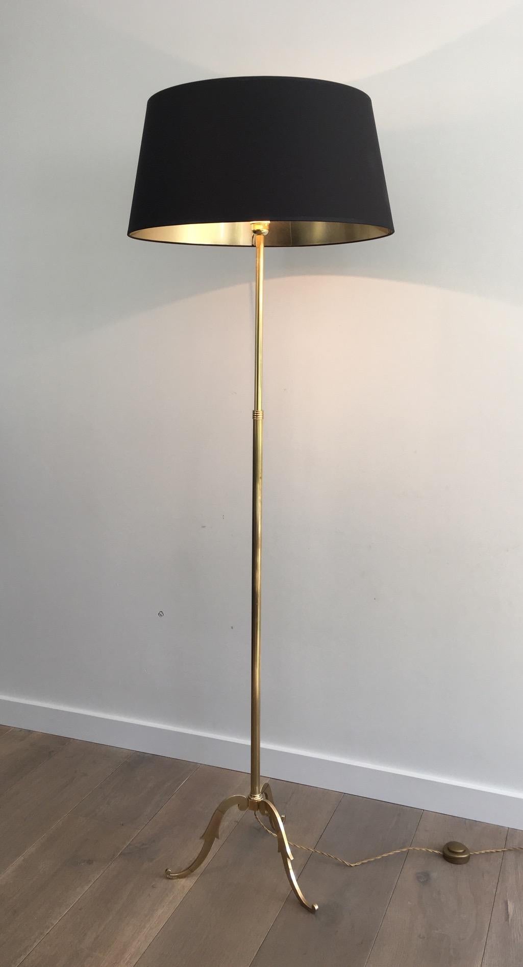 Lampada da terra in finto bambù e ottone di Jacques Adnet, Francia, circa 1940 in vendita 13