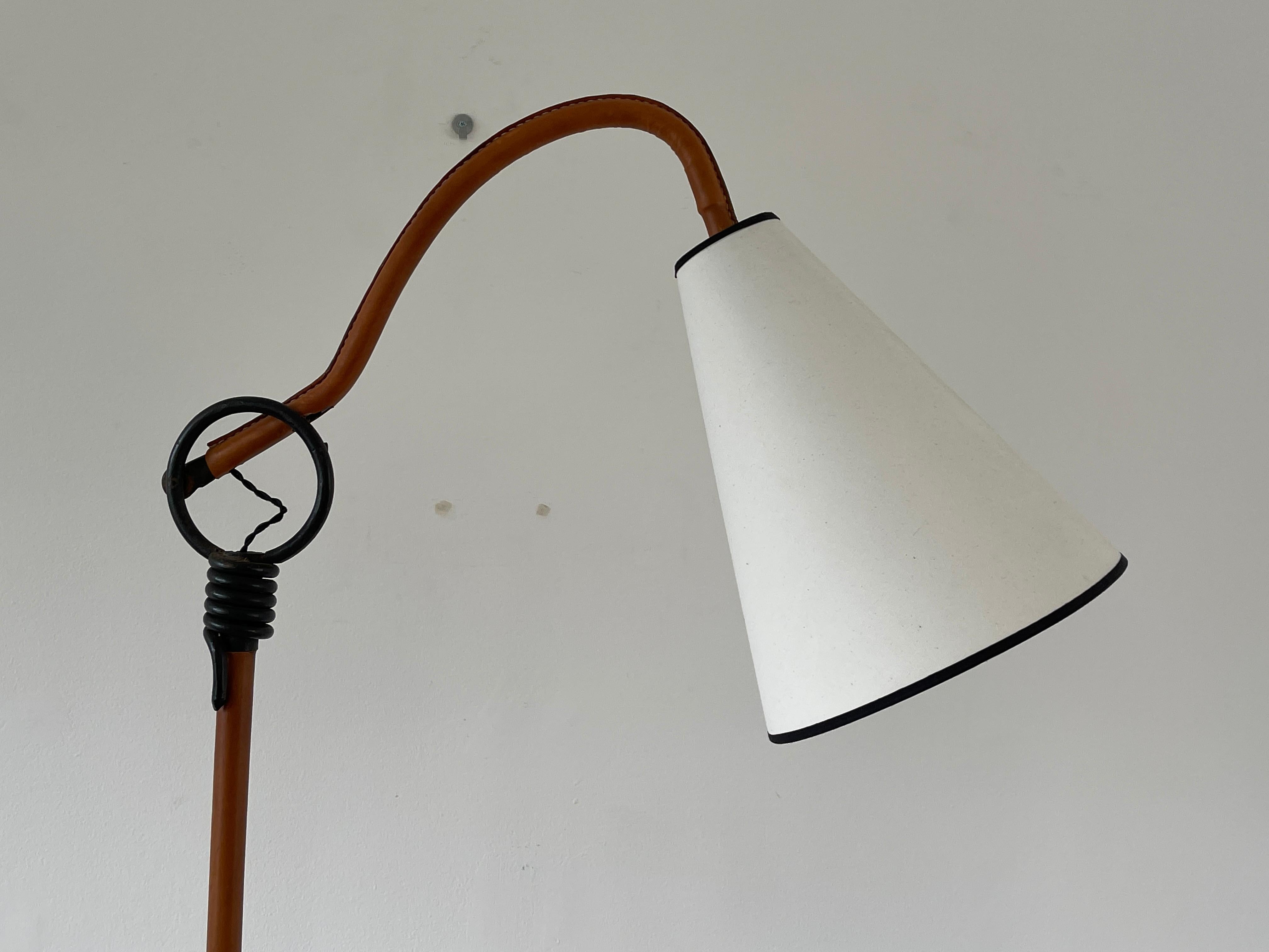 Leather Jacques Adnet Floor Lamp