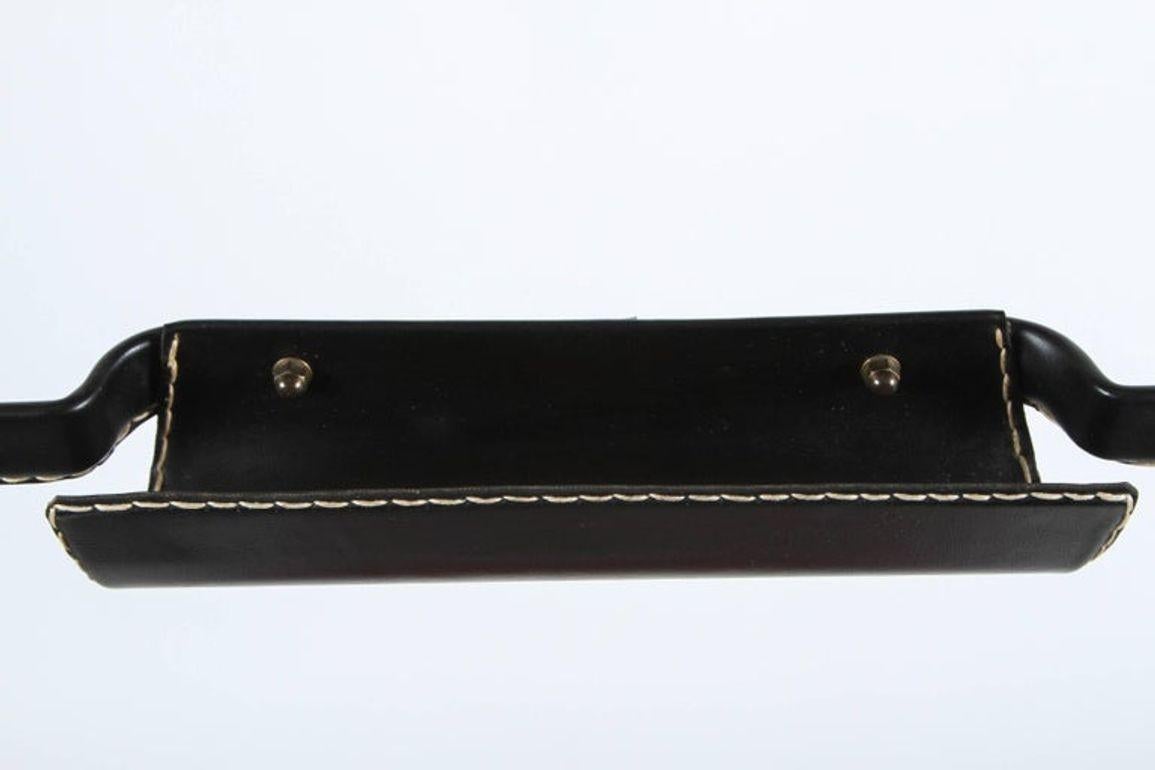 Jacques Adnet For Hermes Valet de chambre français gainé de cuir avec écossais d'origine en vente 1