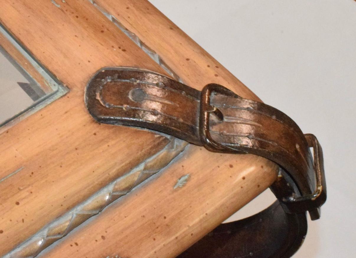 Jacques Adnet pour Hermes Table basse en fer à motif de sangle équestre en vente 5