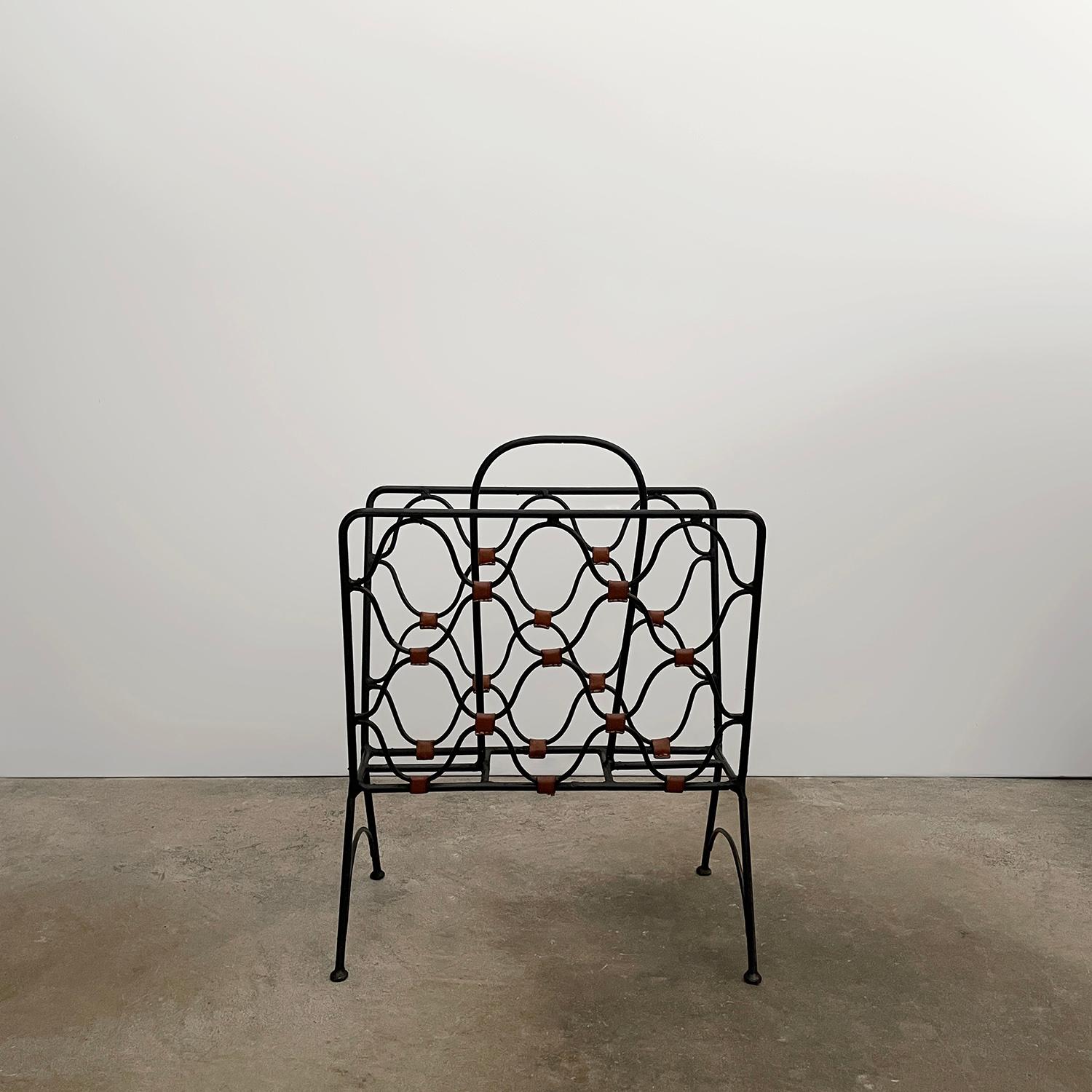 Jacques Adnet, portariviste francese in ferro e pelle in vendita 7