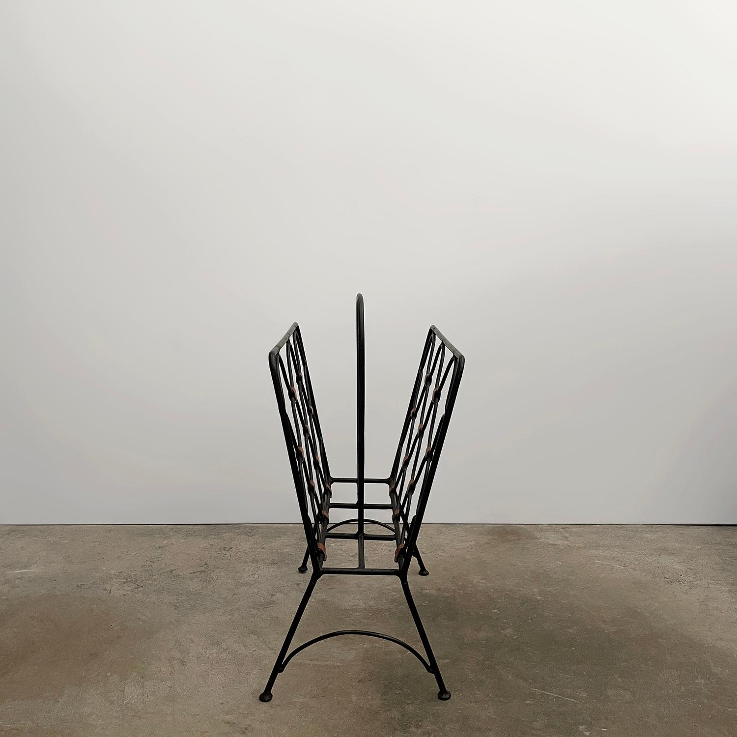 Jacques Adnet, portariviste francese in ferro e pelle in vendita 8