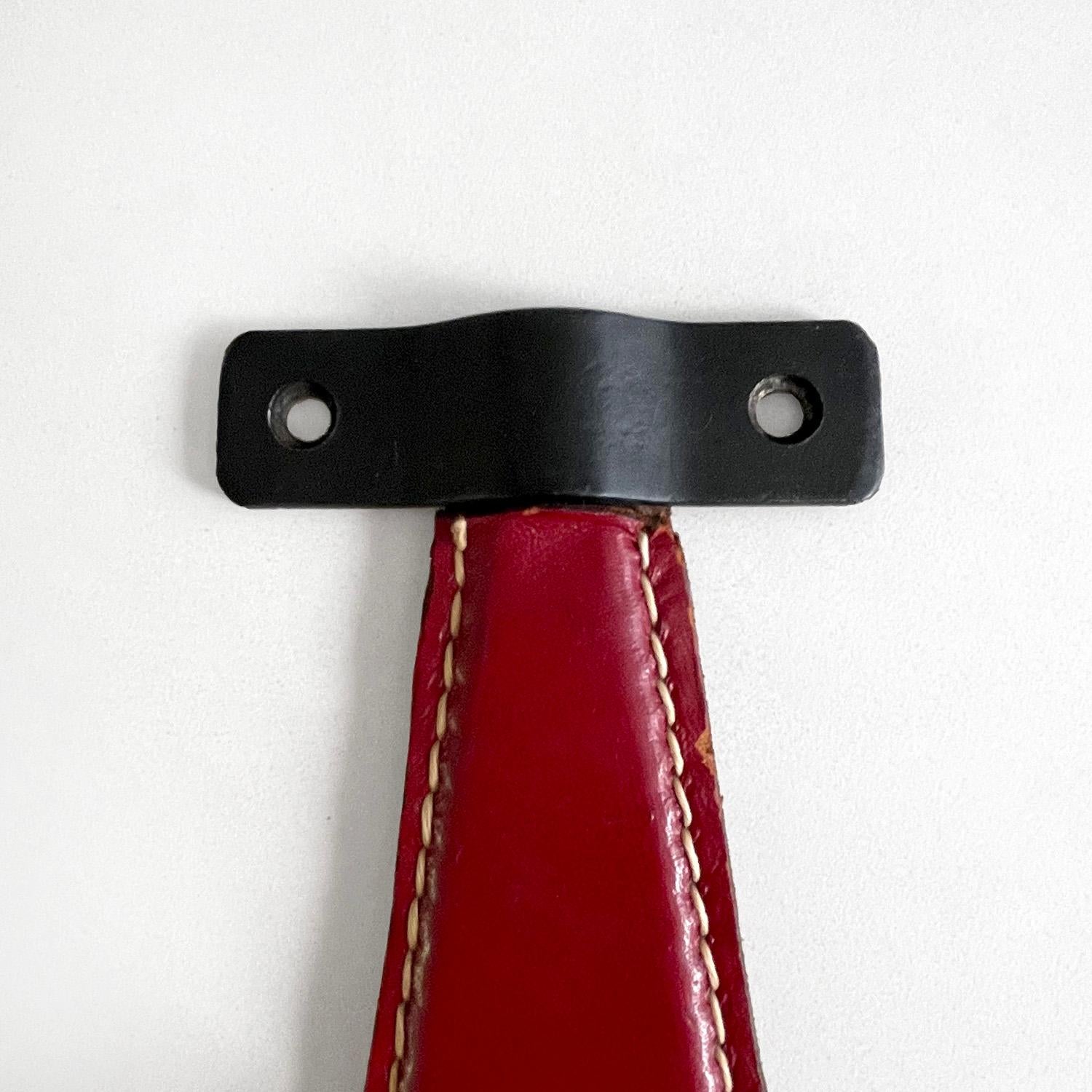 Jacques Adnet French Leather & Iron Hook In Good Condition For Sale In Los Angeles, CA