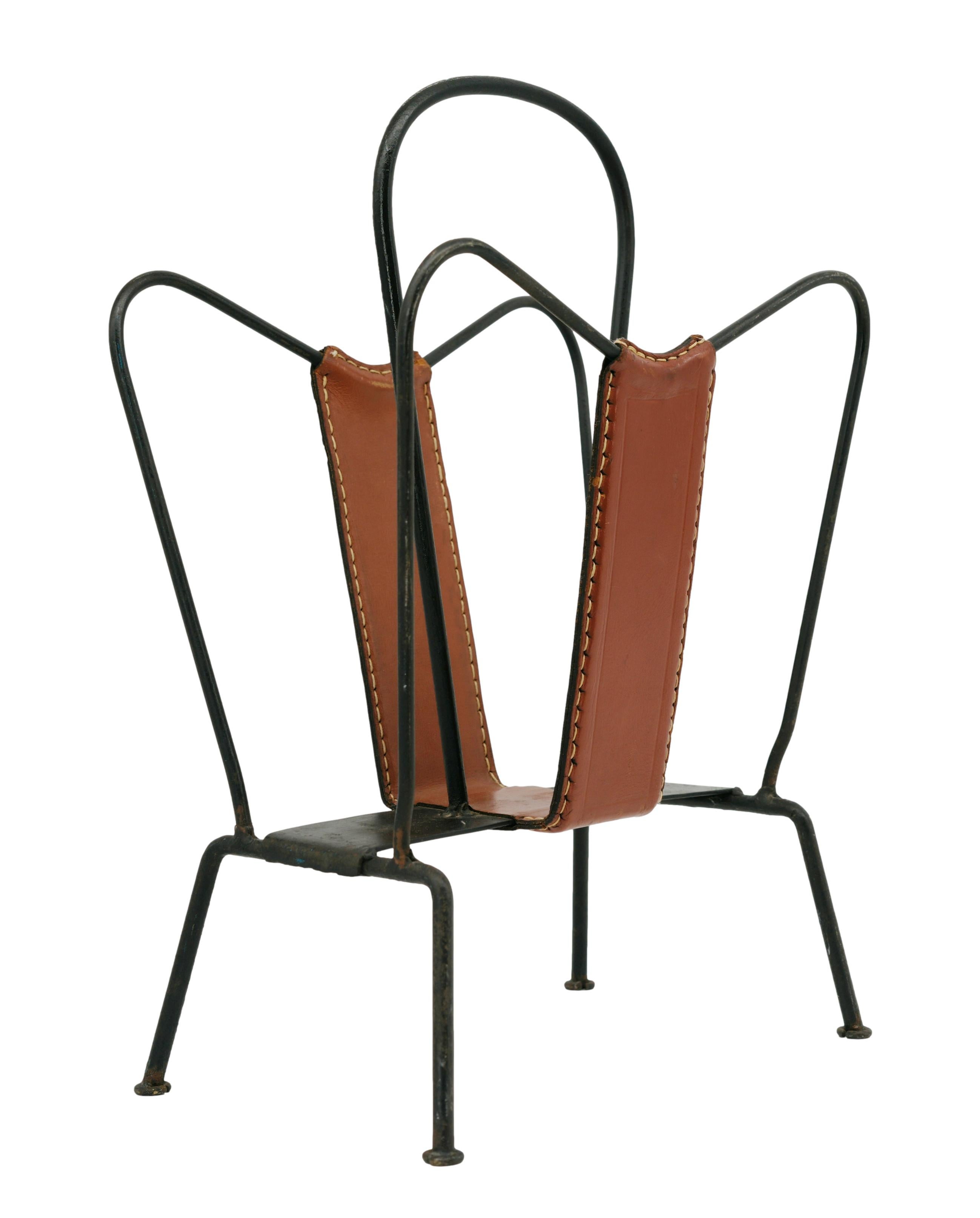 Jacques ADNET Porte-revues français du milieu du siècle, années 1950 Bon état - En vente à Saint-Amans-des-Cots, FR