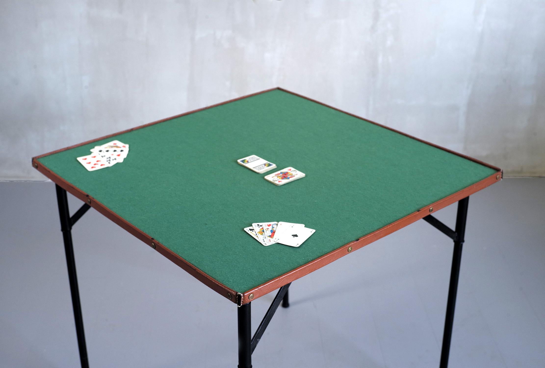 Jacques Adnet, Spieltisch, Frankreich, 1950 (Mitte des 20. Jahrhunderts) im Angebot