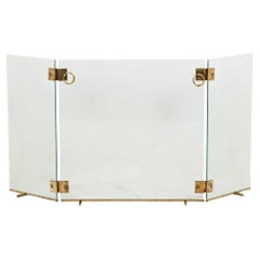 Jacques Adnet. Glass and bronze fire screen. 1950s.