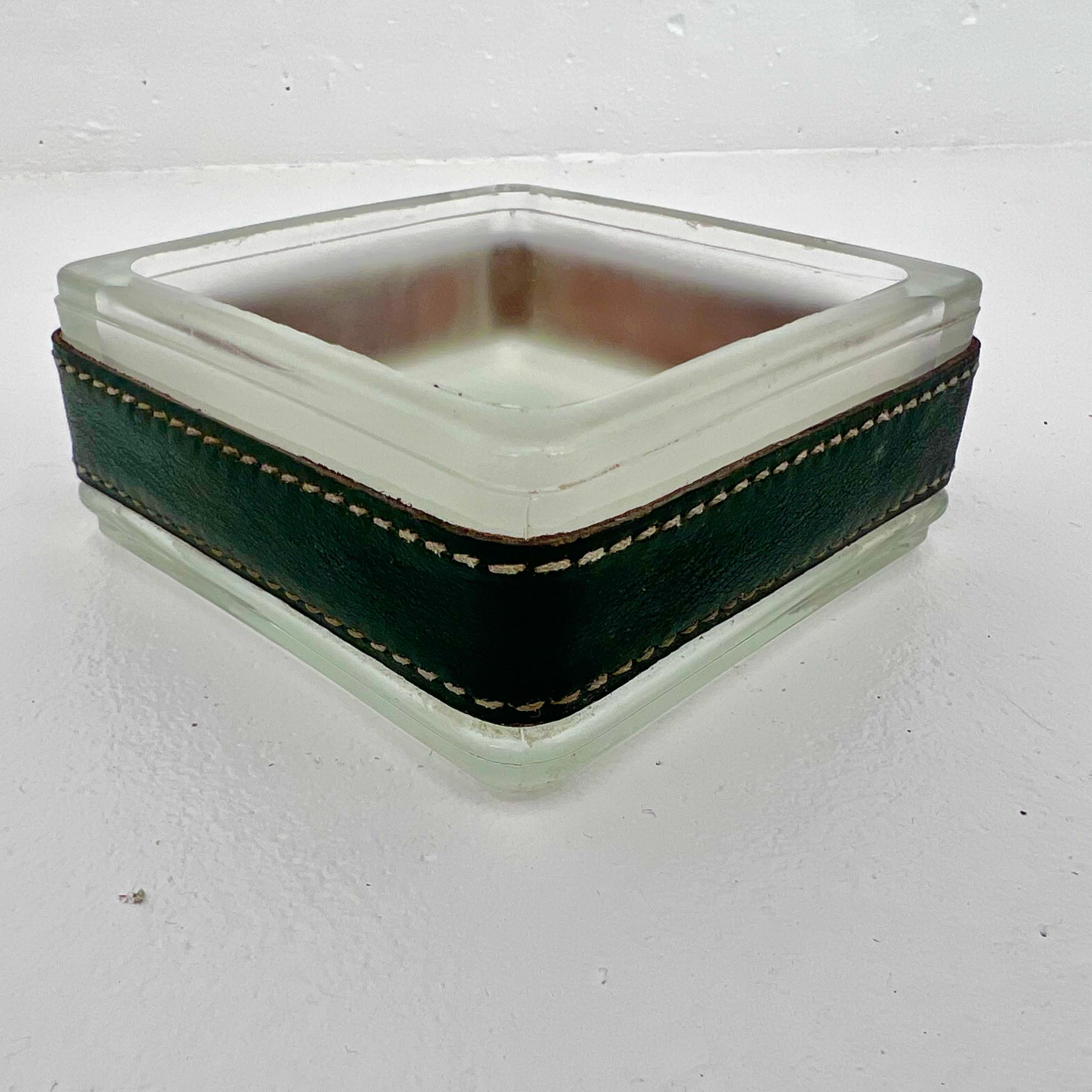 Mid-Century Modern Jacques Adnet Glass Ashtray/Catchall, 1950s France For Sale
