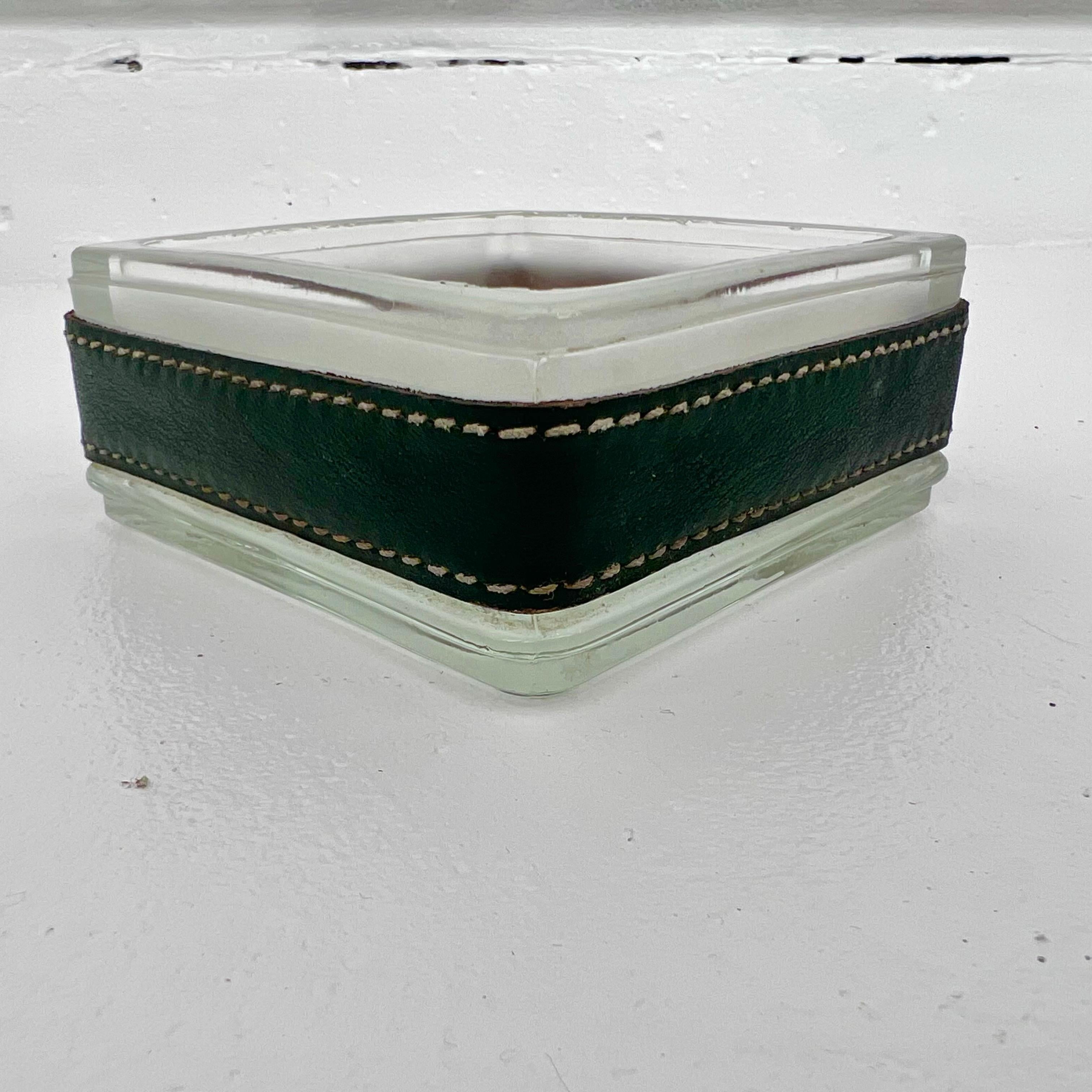 French Jacques Adnet Glass Ashtray/Catchall, 1950s France For Sale