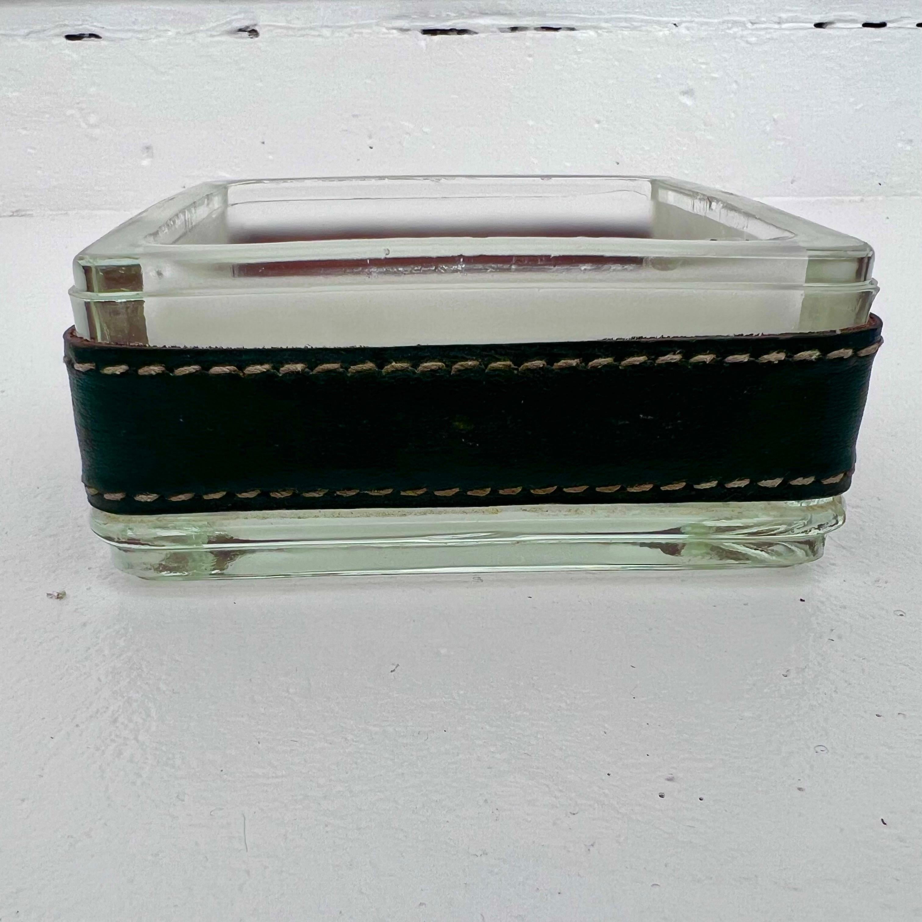 Jacques Adnet Glass Ashtray/Catchall, 1950s France In Good Condition For Sale In Los Angeles, CA