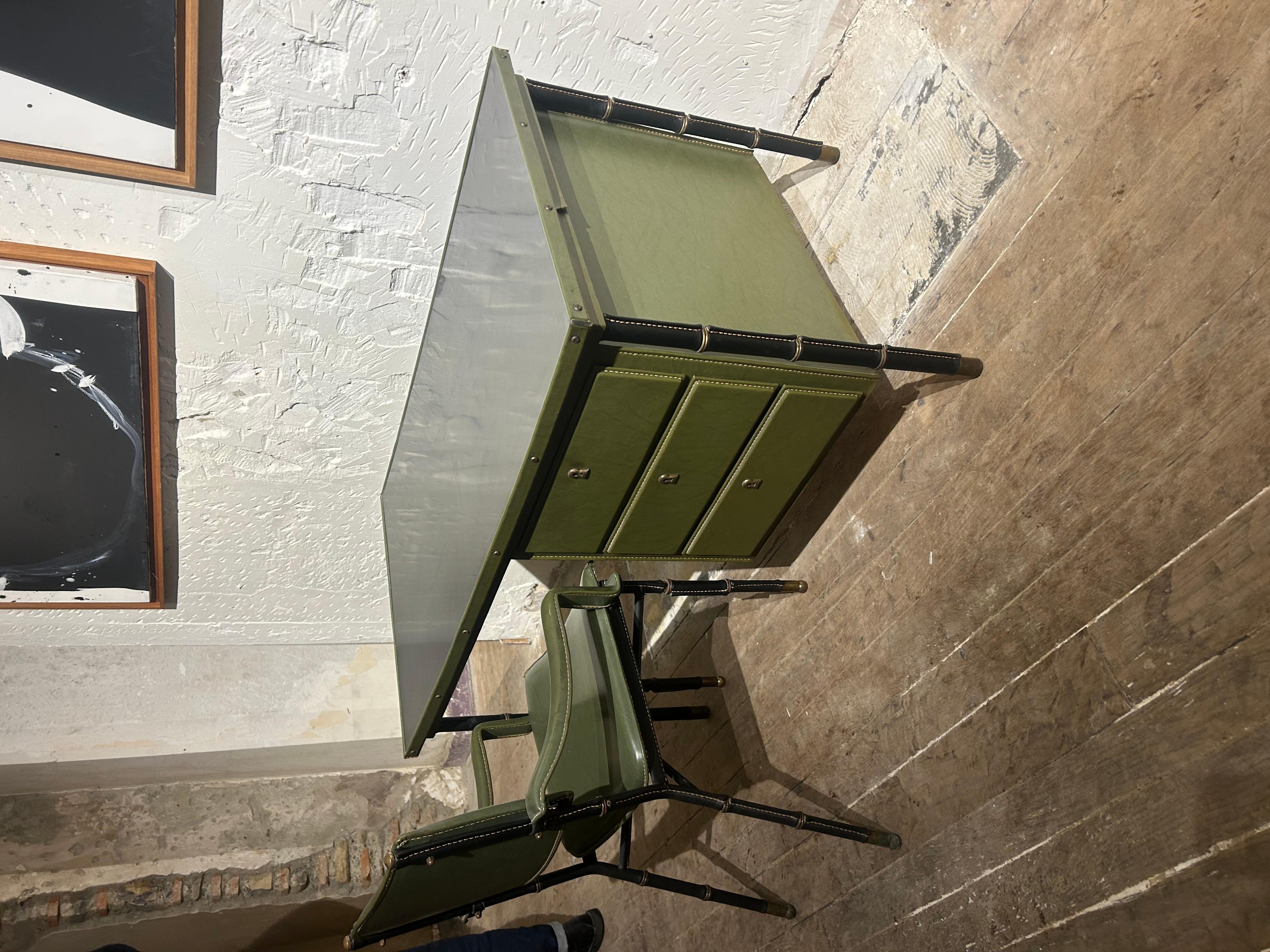 Mid-20th Century Jacques Adnet Desk, 1950’s For Sale