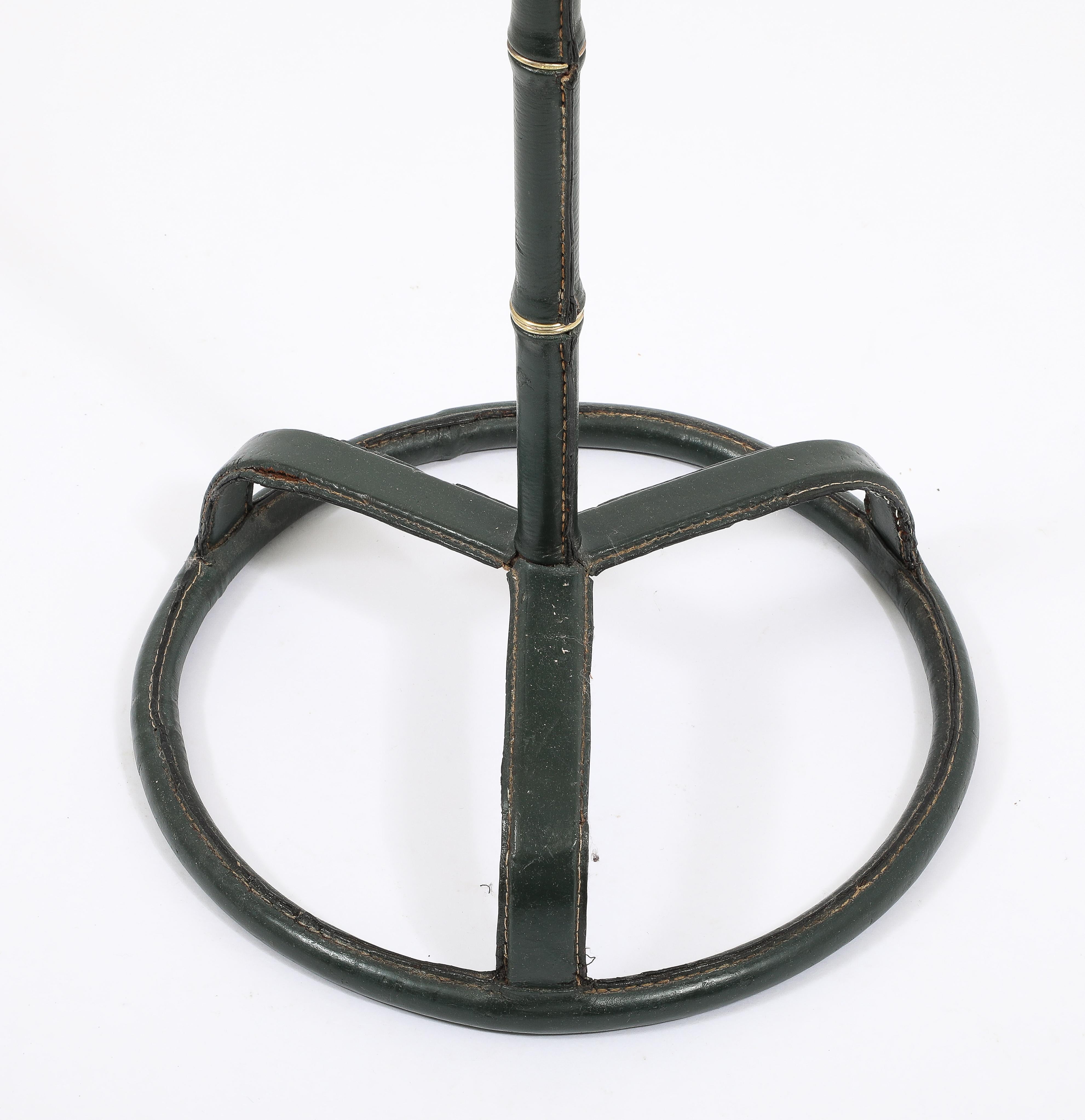 Lámpara de pie Jacques Adnet Verde, Francia Años 50 en venta 10
