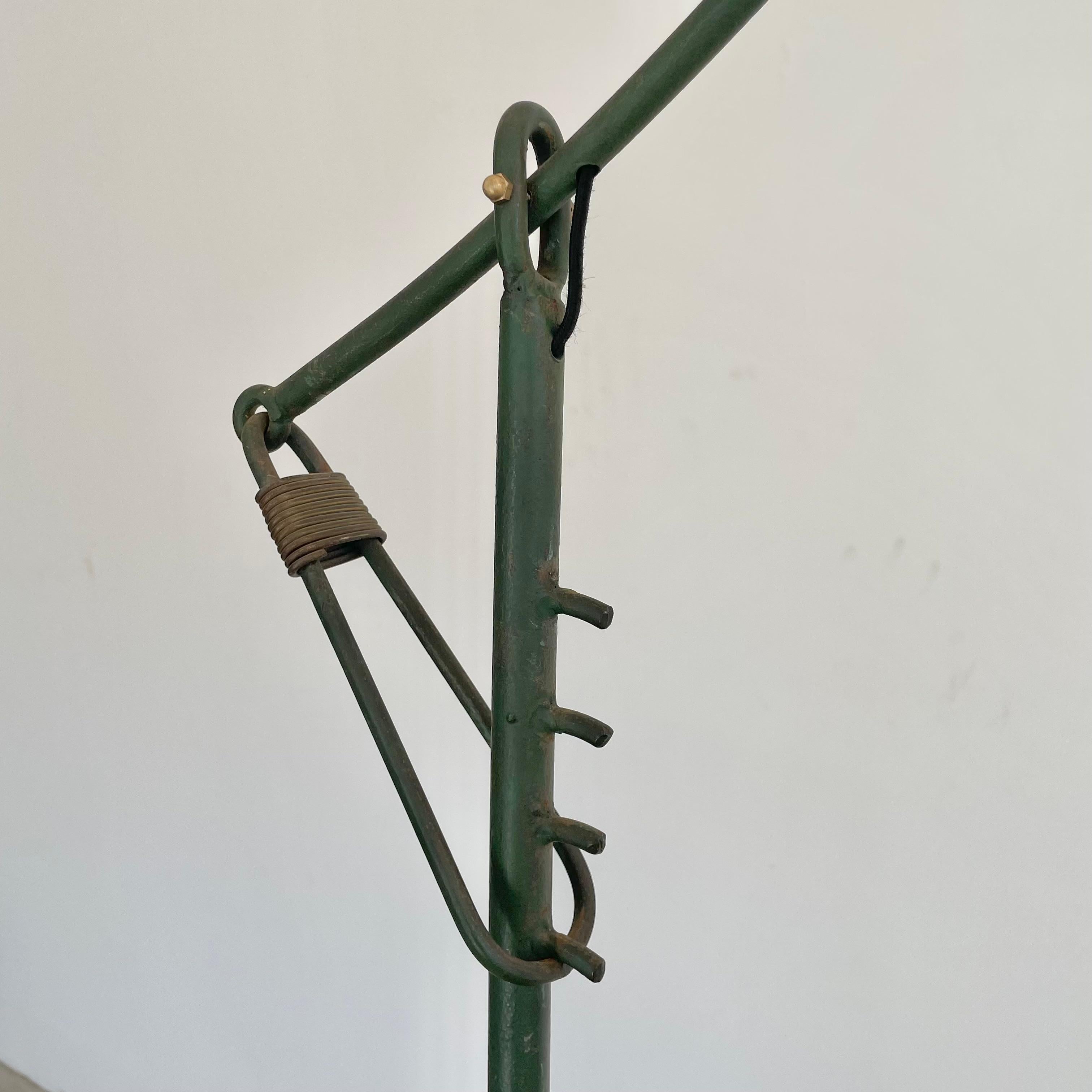 Adjustable Iron Floor Lamp in the style of Jacques Adnet, 1950s France For Sale 2