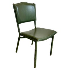 Jacques Adnet Green Leather Chair, Circa 1950s, France