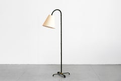 Jacques Adnet Green Leather Floor Lamp