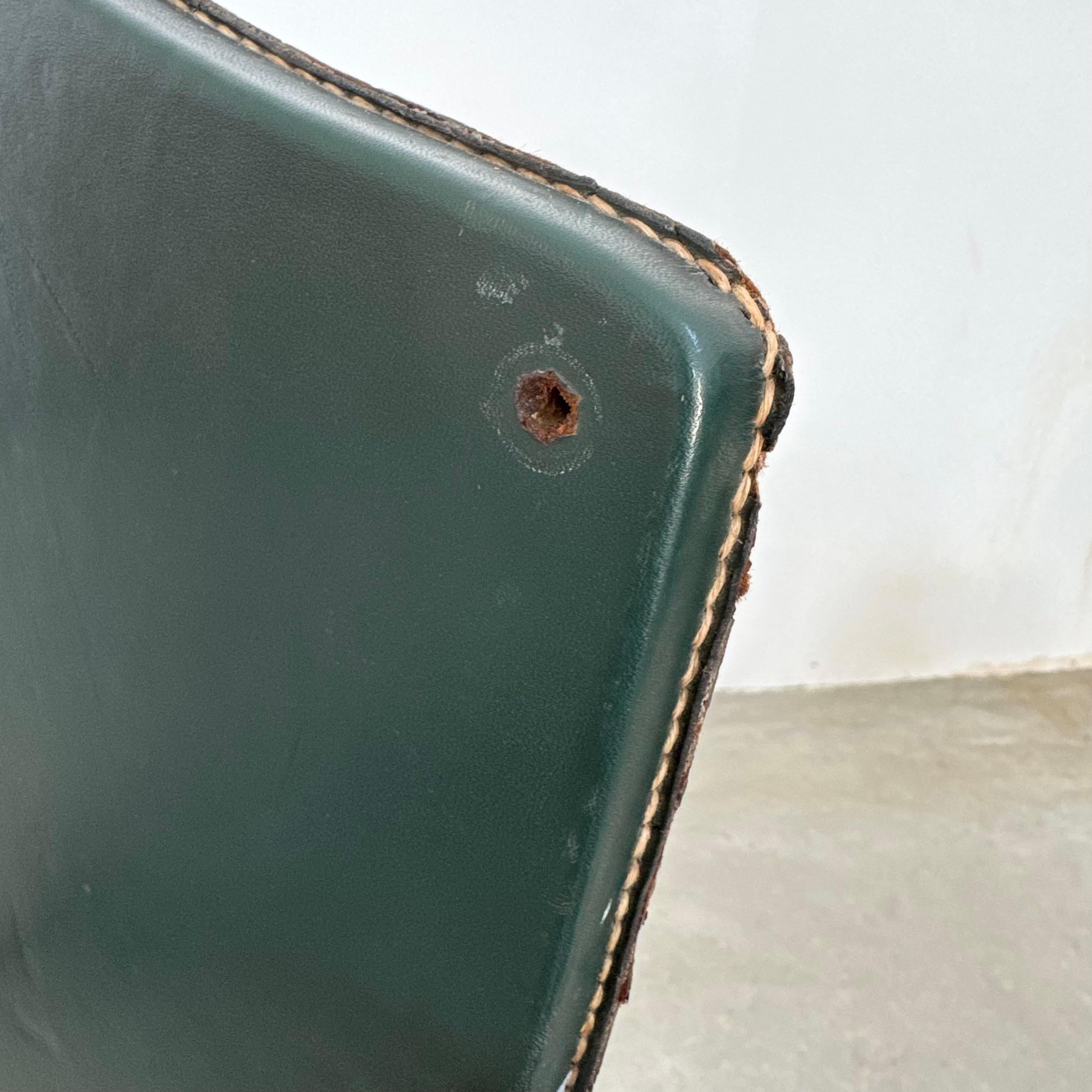 Jacques Adnet Green Leather Umbrella Stand, 1950s France For Sale 7