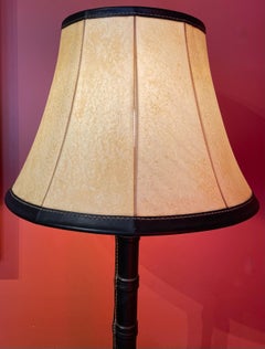 Jacques Adnet Hand Stitched Leather Table Lamp