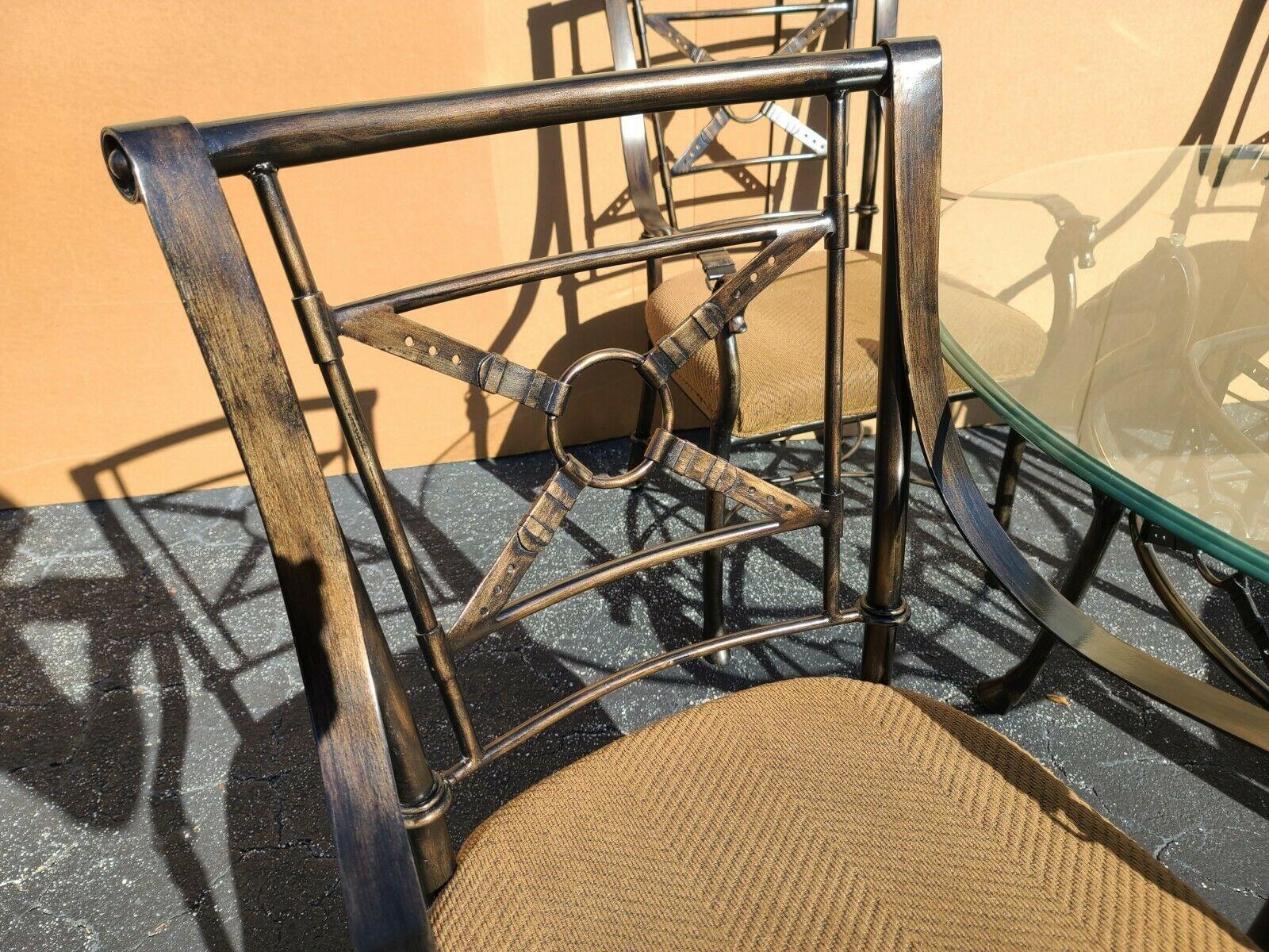 Jacques Adnet Hermes Style Iron Equestrian Dining Set For Sale 4