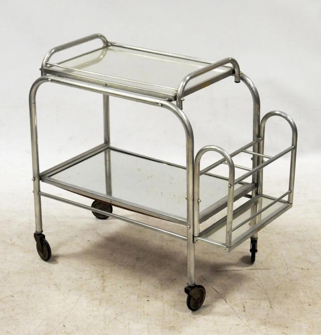 Art Deco Jacques Adnet 'in the Style of' with 2 Trolleys That Can Make Pair, circa 1930 For Sale