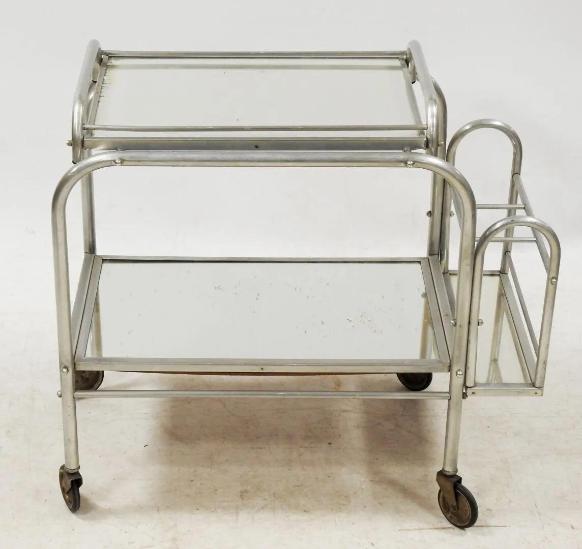 Jacques Adnet 'in the Style of' with 2 Trolleys That Can Make Pair, circa 1930 In Good Condition For Sale In Saint-Ouen, FR