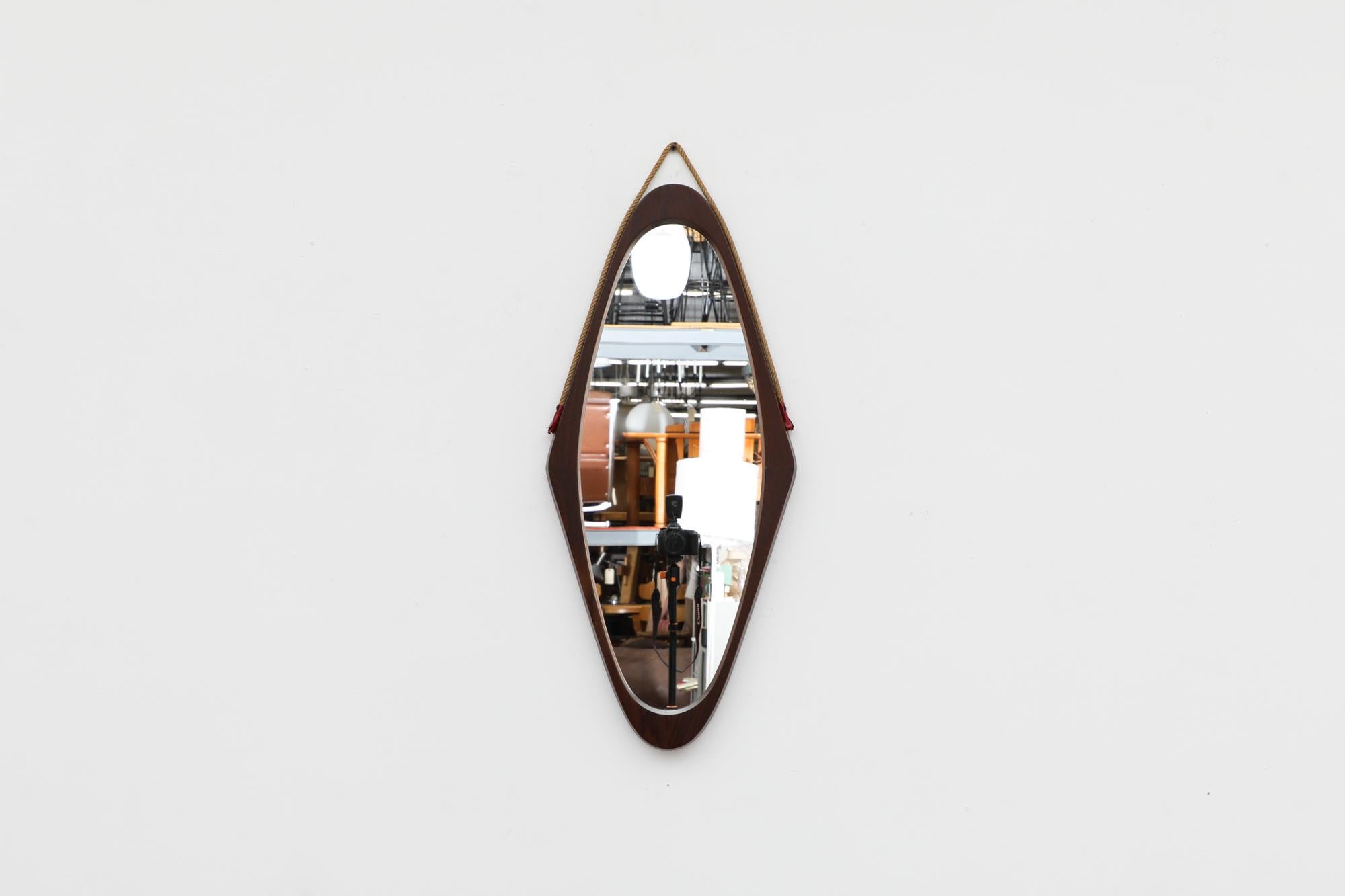 Mid-Century Modern Jacques Adnet Inspired Mid-Century Italian Mirror