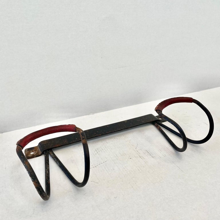 Jacques Adnet Iron and Leather Coat Rack, 1950s France For Sale 3